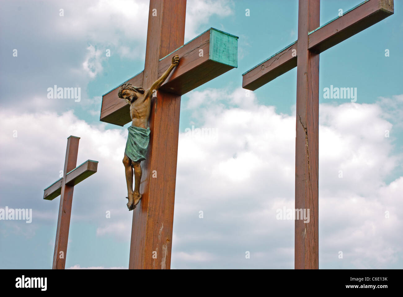 Dove è Stato Crocifisso Gesù Simbolo dell'amore degli dei immagini e fotografie stock ad alta