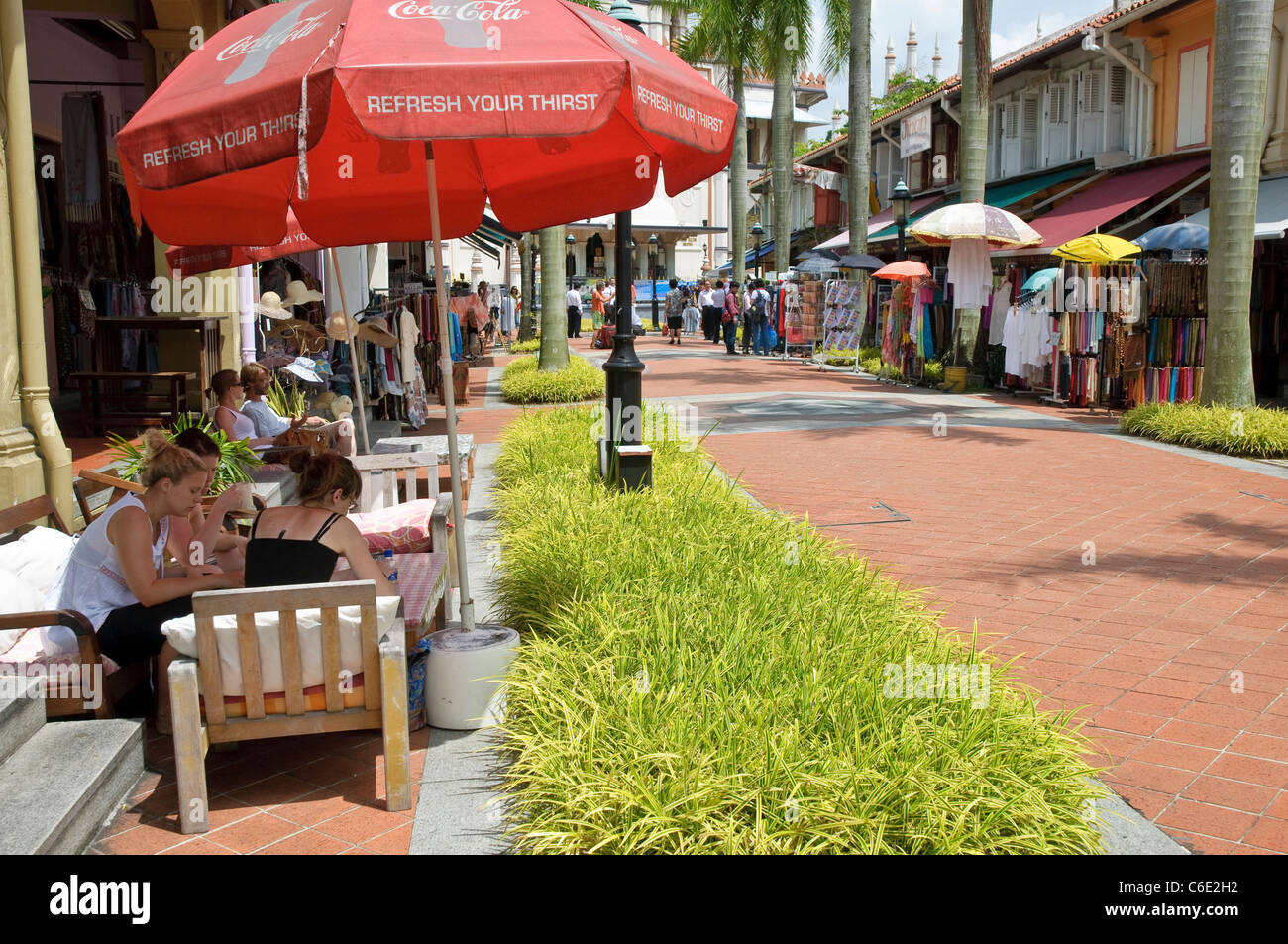 Bussorah Street passeggiata shopping nel quartiere arabo, Singapore, Sud-est asiatico, in Asia Foto Stock