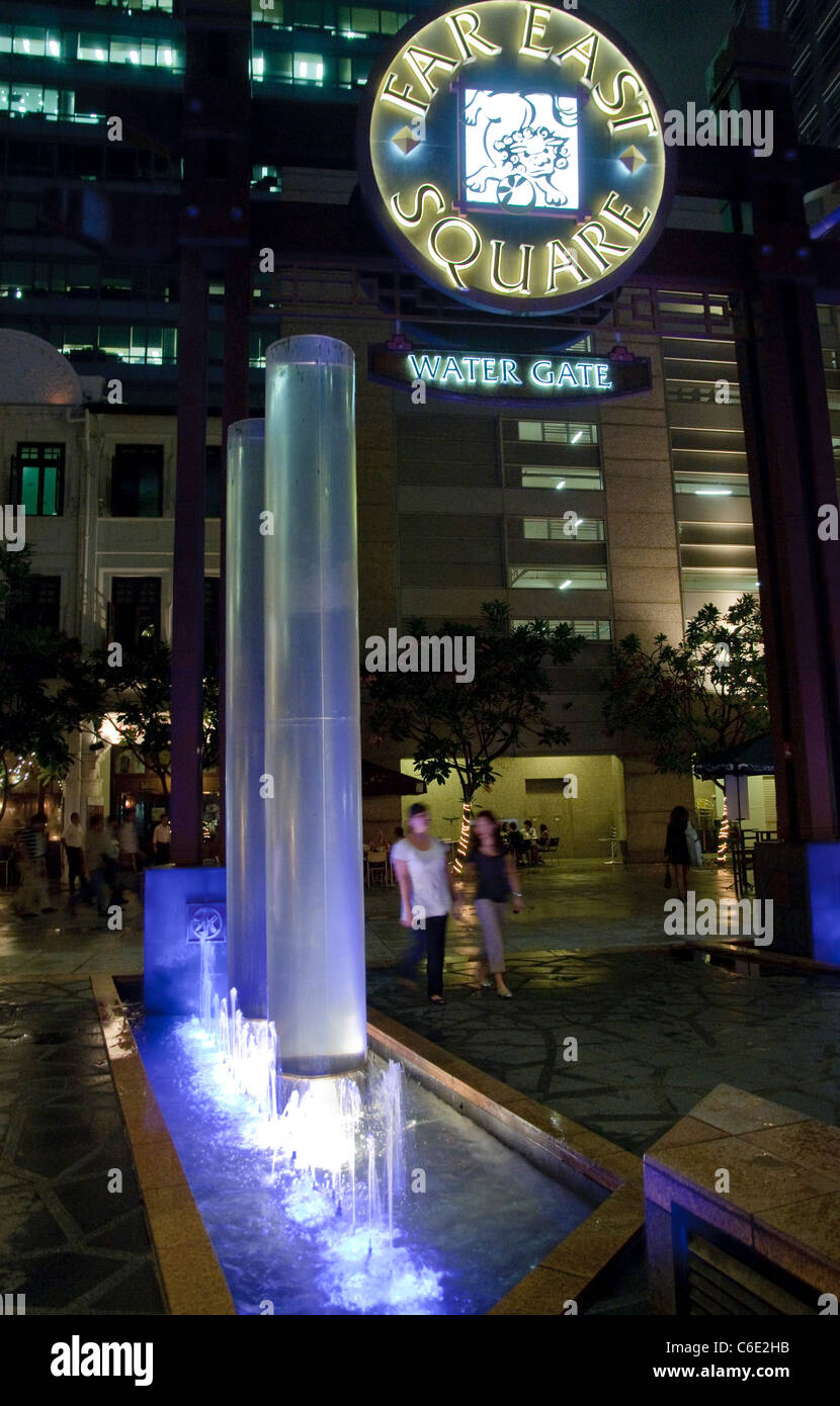 La vita notturna, il quartiere degli affari, Singapore, Sud-est asiatico, in Asia Foto Stock