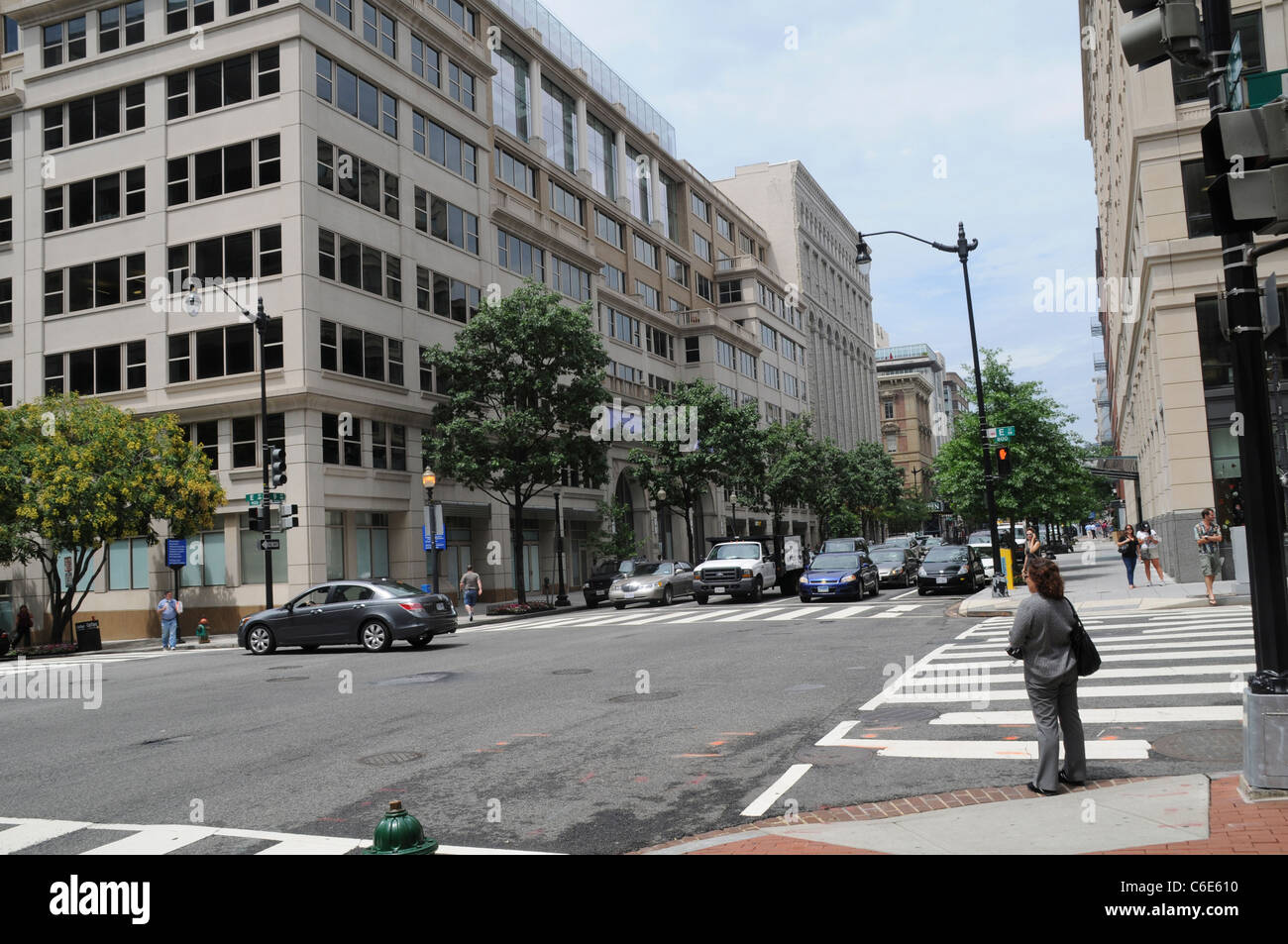 Scena di strada a Washington,DC Foto Stock