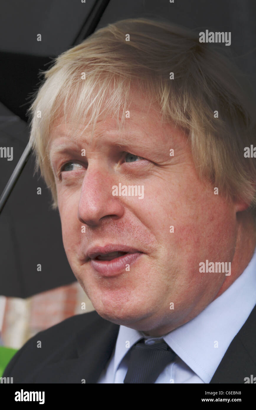 Il sindaco di Londra Boris Johnson di campagna per la rielezione nella capitale. Inghilterra, Regno Unito Foto Stock