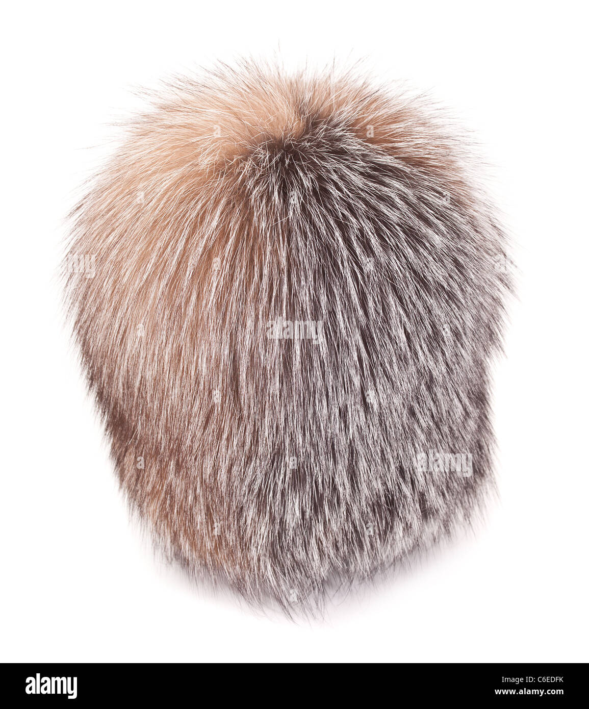 Bella donna Cappello invernale per il freddo inverno russo isolato su sfondo bianco Foto Stock
