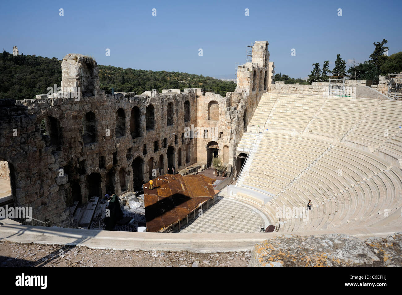 Atene, Grecia, teatro di Herodes Atticus Foto Stock