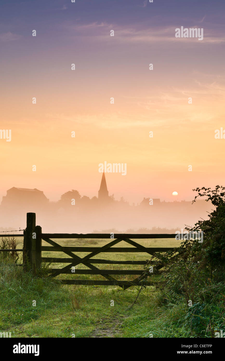 Wiltshire Estate Sunrise - Ritratto Foto Stock