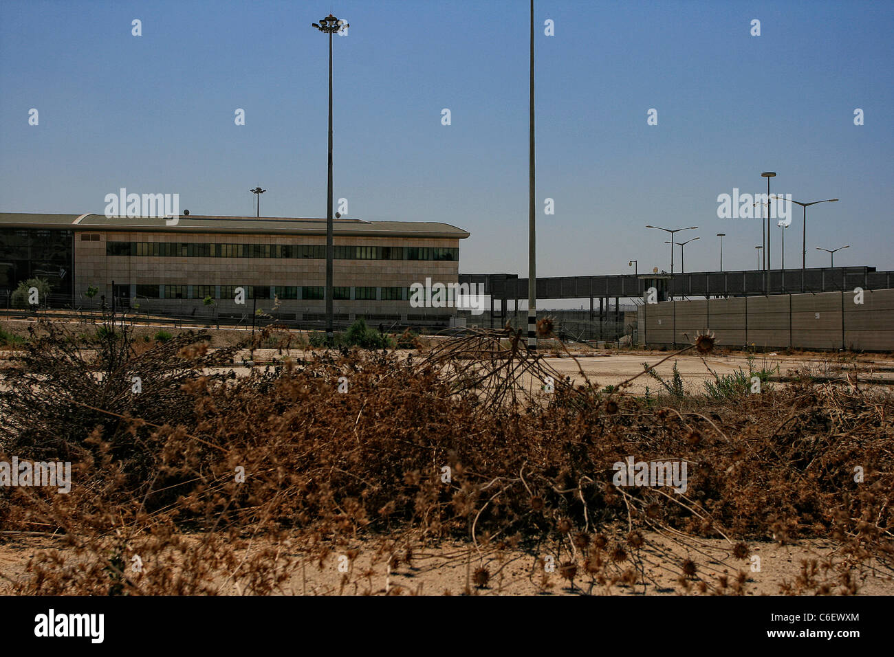 I terminali di Erez il punto di incrocio tra la striscia di Gaza e Israele sud Foto Stock