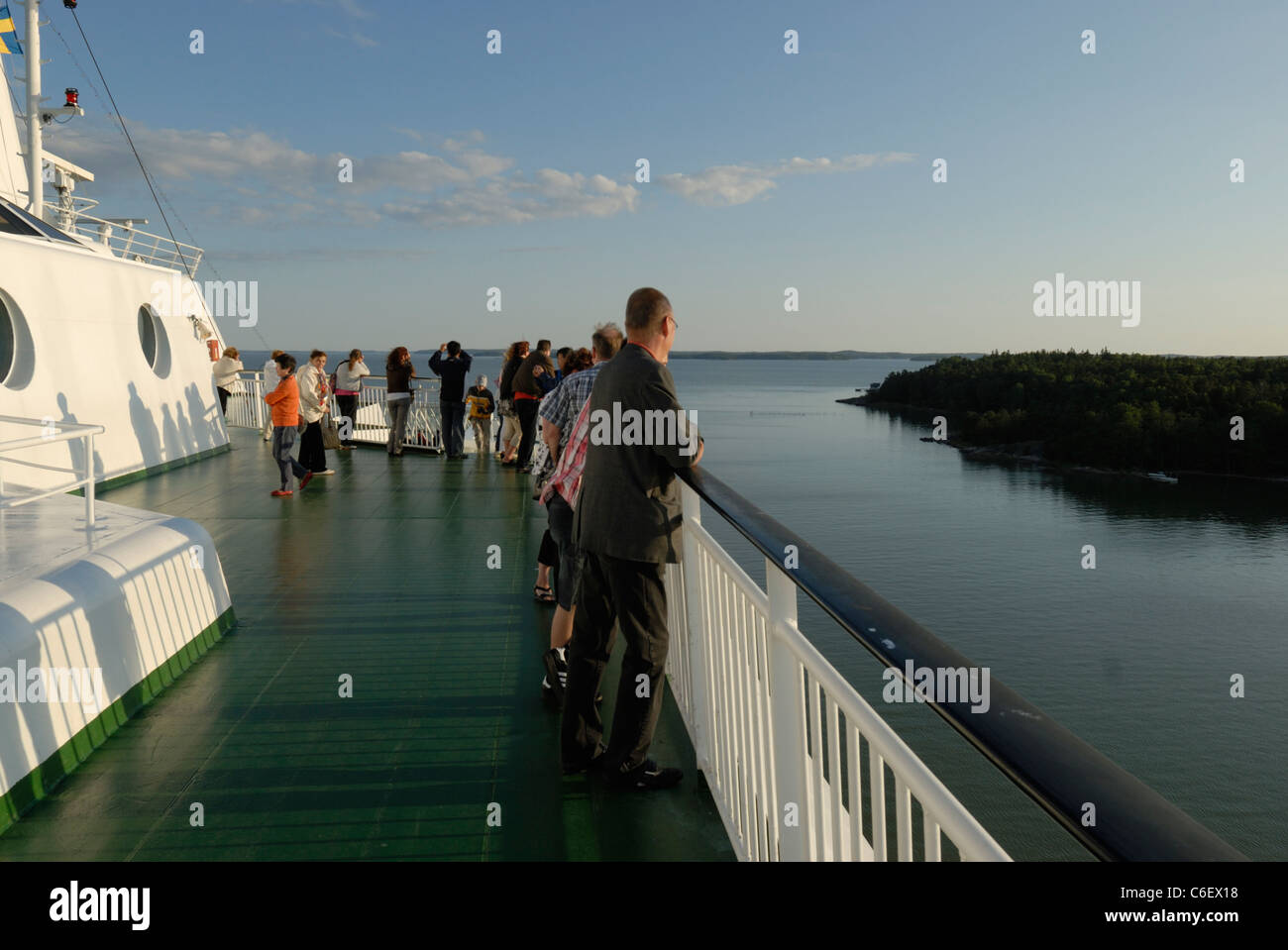Traghetto TallinkSilja nell arcipelago di Turku, Finlandia verso Stoccolma, Svezia Foto Stock