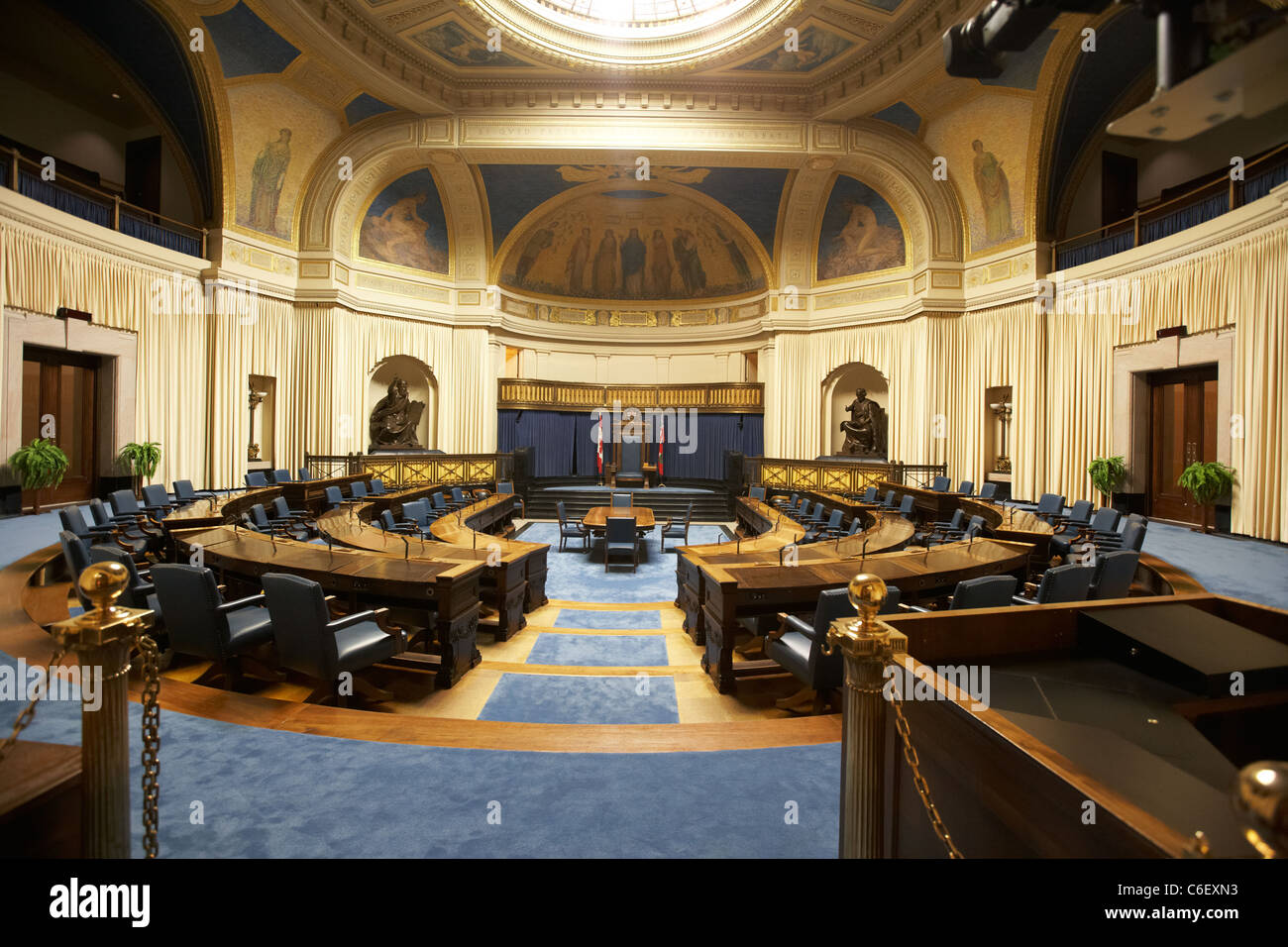 Interno del Manitoba legislative building camera legislativa winnipeg Manitoba Canada Foto Stock