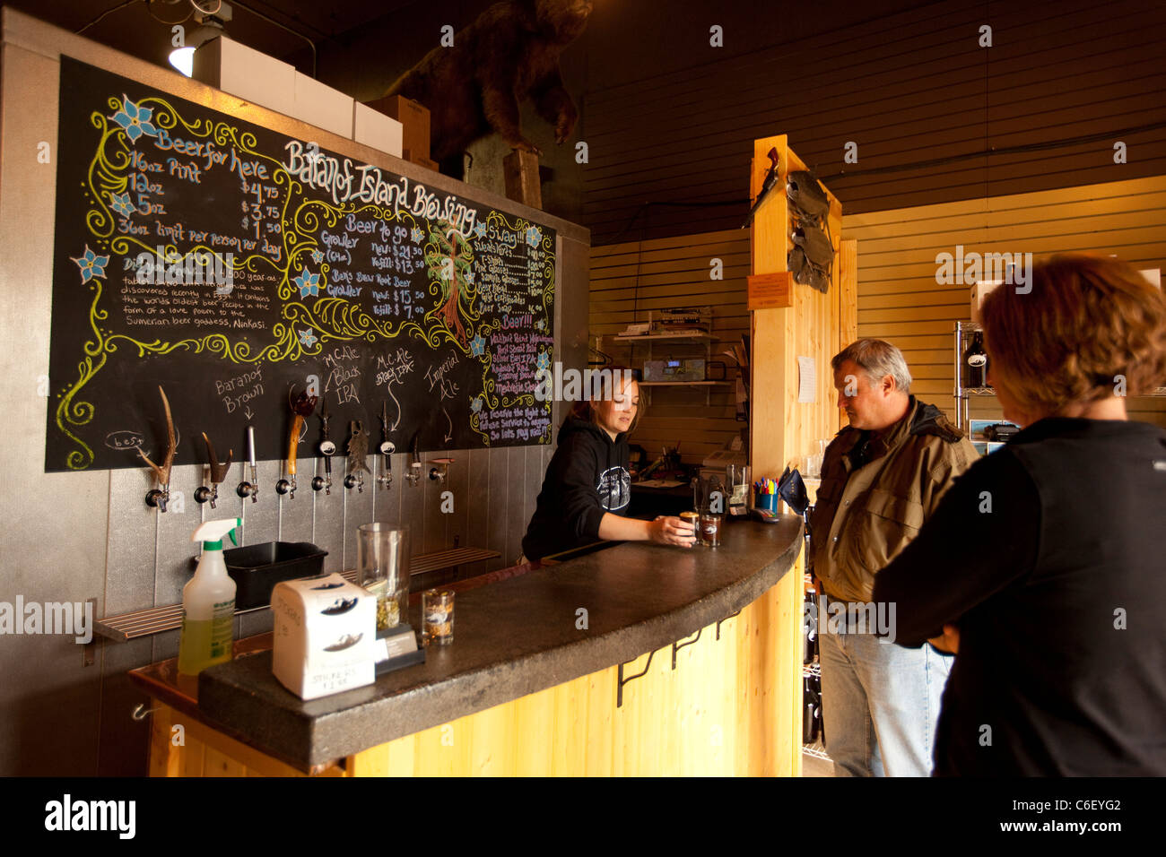 Isola di Baranof Brewing, Sitka, Alaska Foto Stock