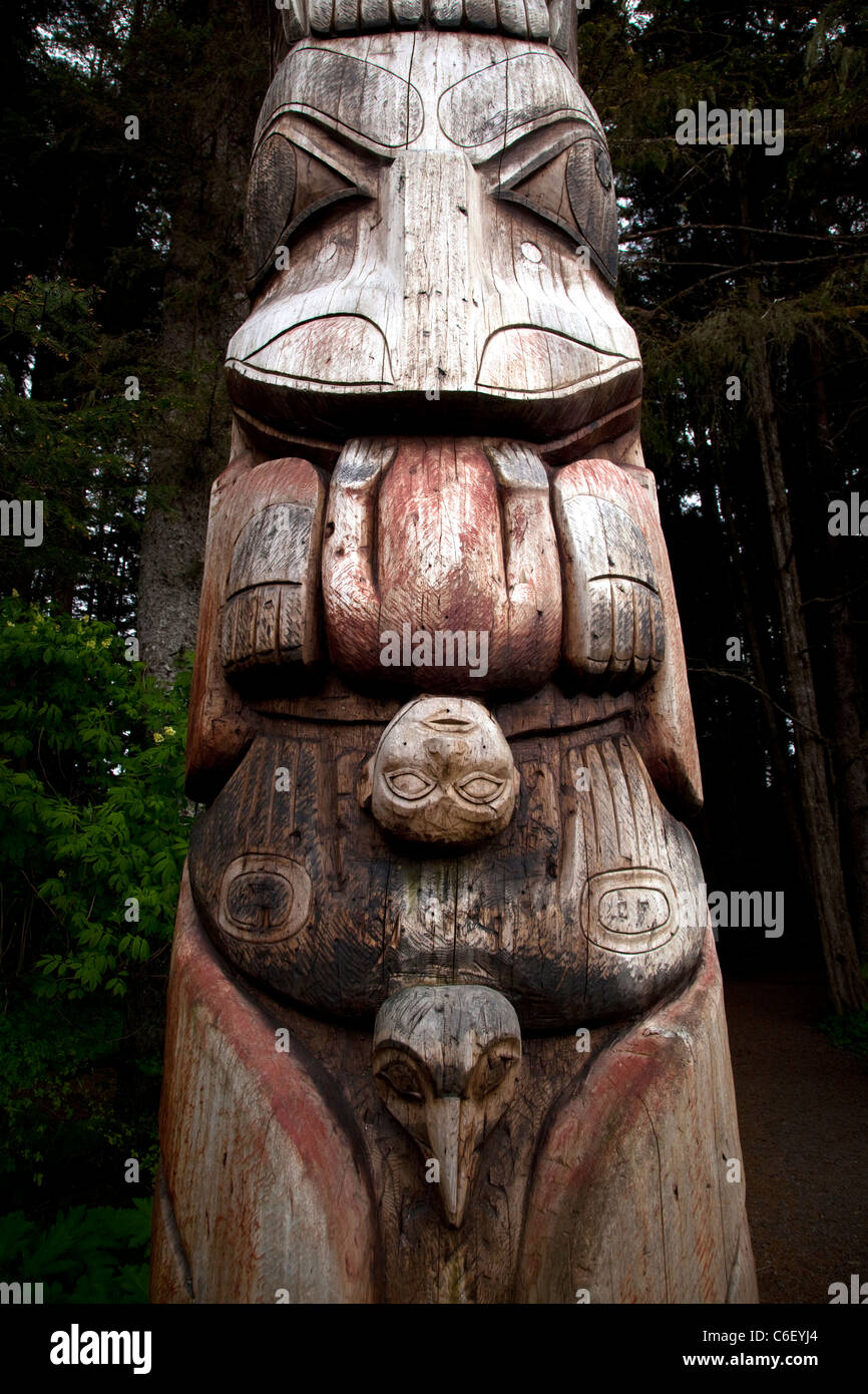 Sitka National Historical Park, Totem Park, Sitka, Alaska Foto Stock