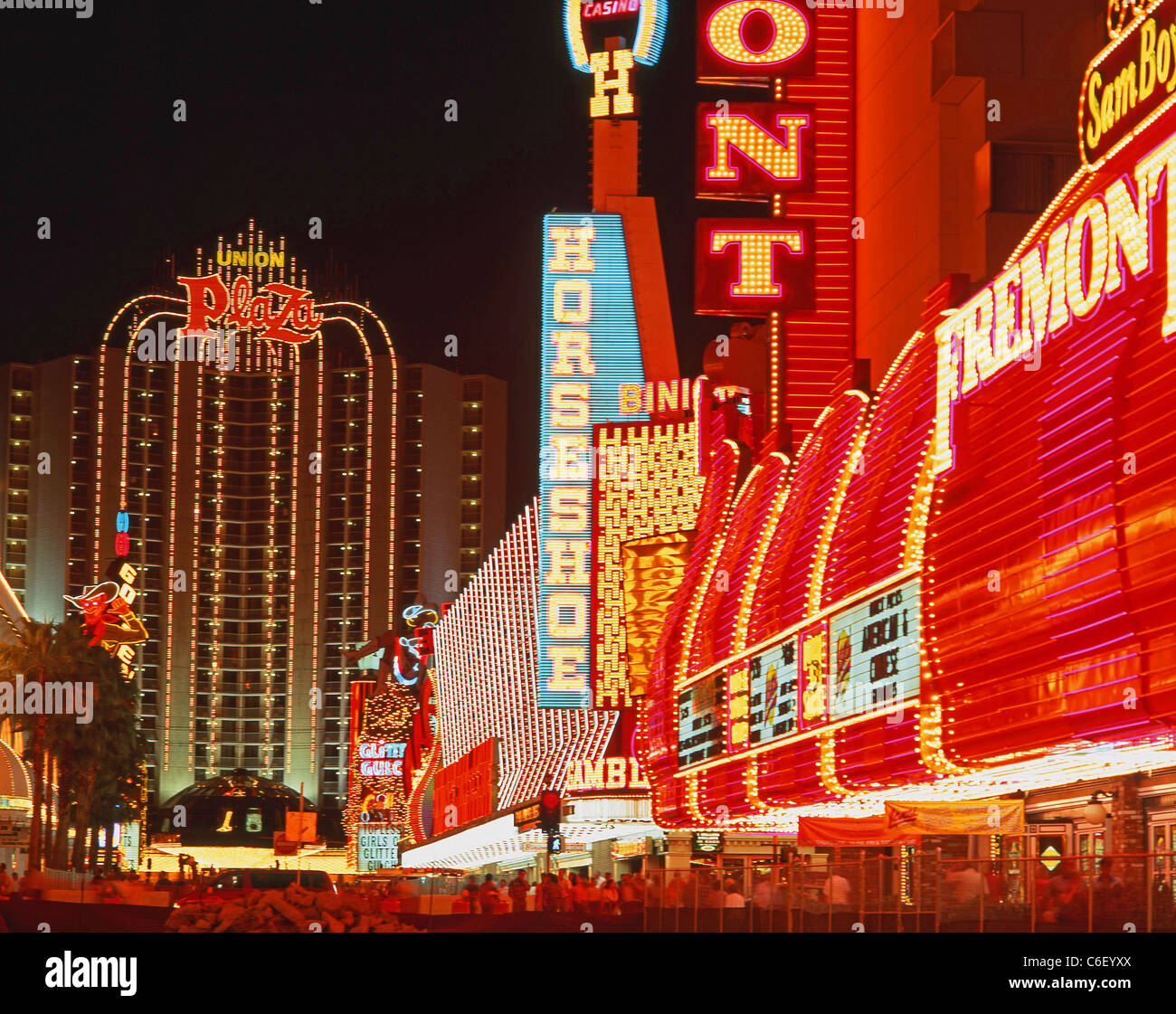 Il Plaza Hotel & Casino, centro di Las Vegas, Nevada, Stati Uniti d'America Foto Stock
