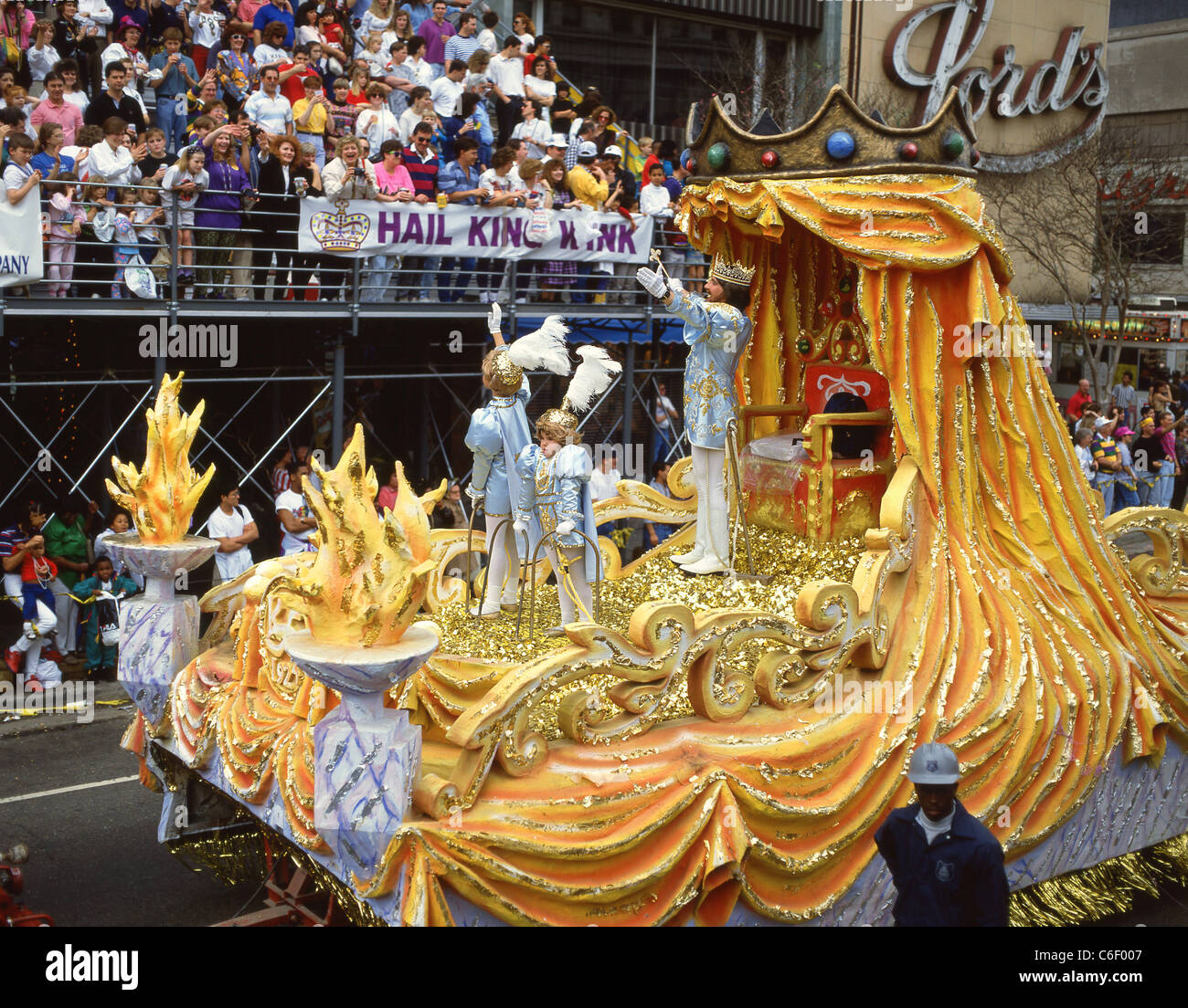 Mardi Gras Parade float, quartiere francese, New Orleans, Louisiana, Stati Uniti d'America Foto Stock