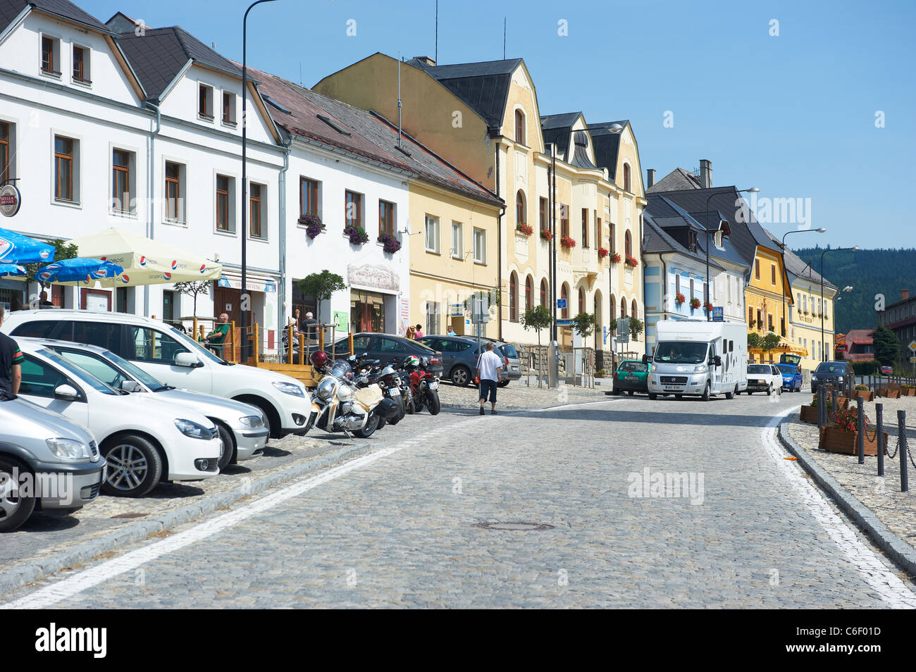 Kasperske Hory square, Sumava, Ceska republika dopo la ricostruzione 2011 Foto Stock