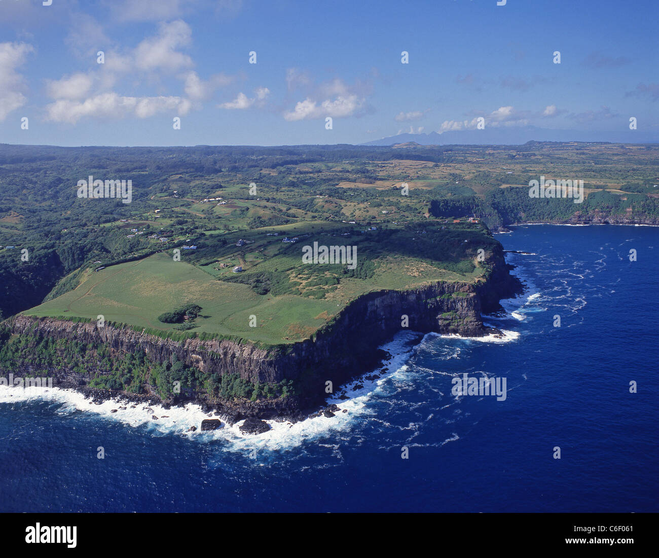 Vista aerea della costa orientale, Maui, Hawaii, Stati Uniti d'America Foto Stock