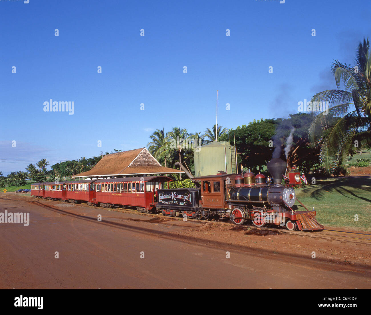 Il treno canna da zucchero, Lahaina, West Maui Maui, Hawaii, Stati Uniti d'America Foto Stock