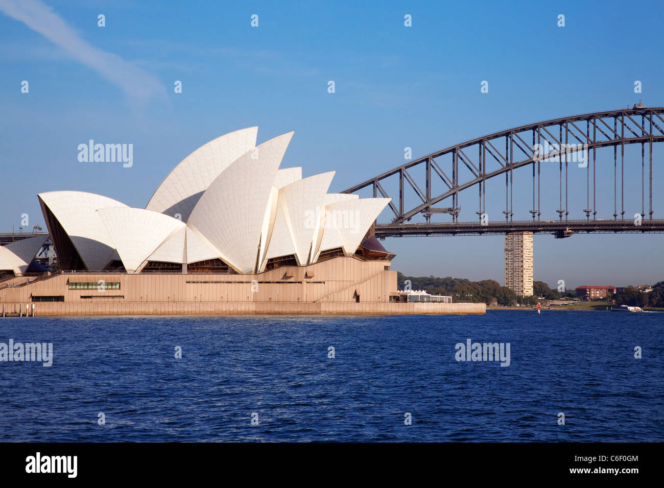 Sydney Opera House e il Sydney Harbour Bridge, Sydney, Australia Foto Stock