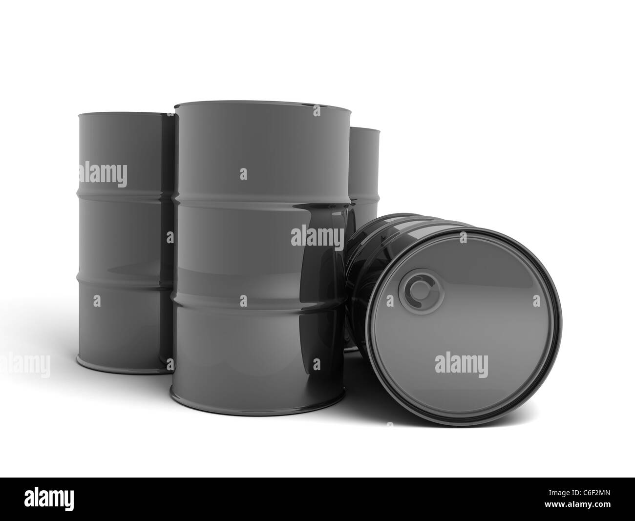 Barile di petrolio (fatto in 3d, su sfondo bianco) Foto Stock