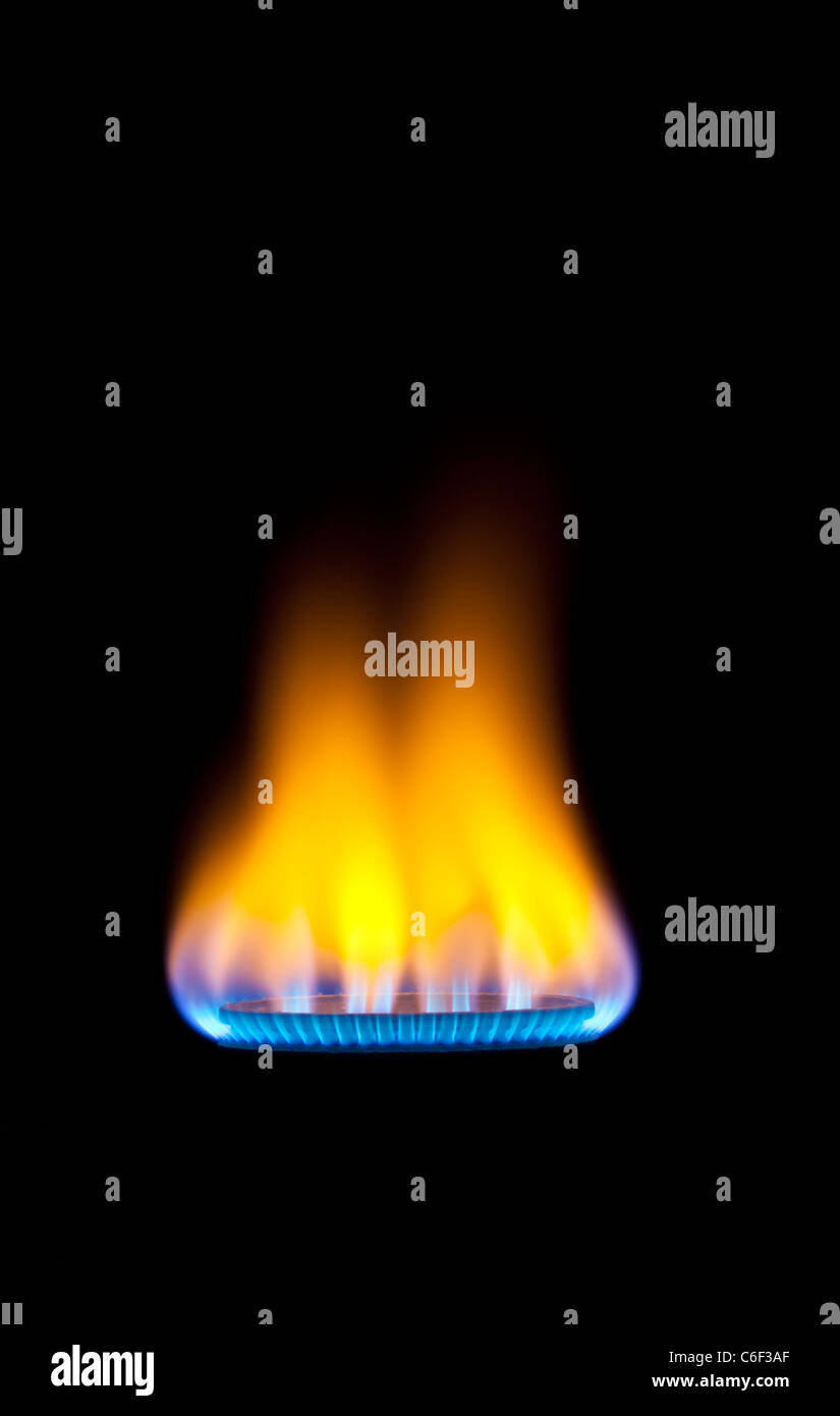 Il gas naturale fiamma Foto Stock
