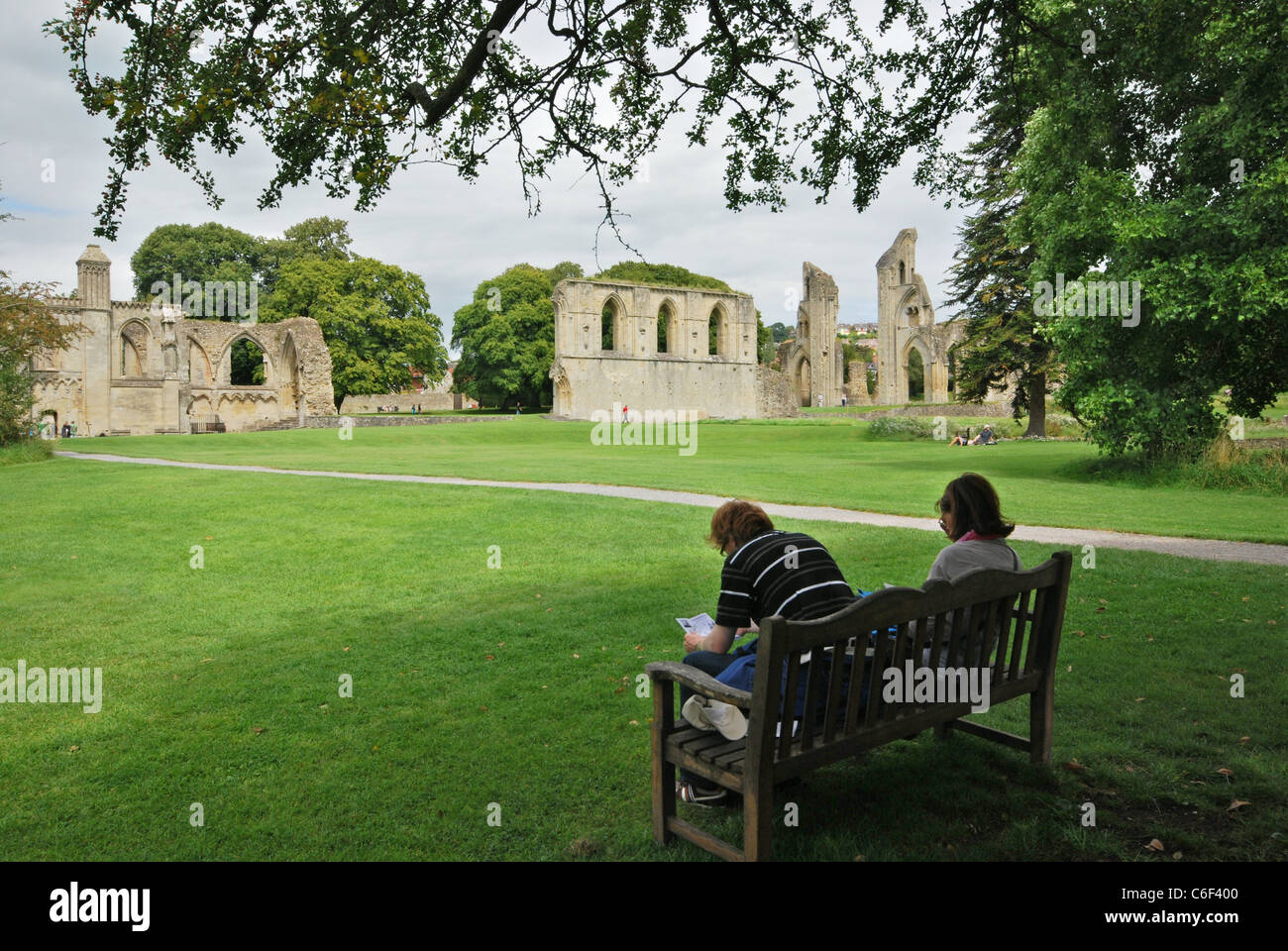 Abbazia di Glastonbury di Glastonbury, Regno Unito Foto Stock