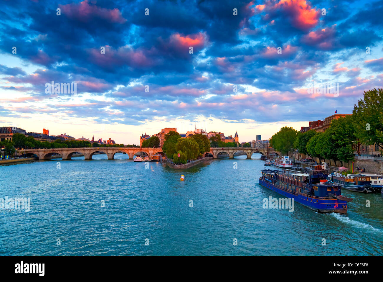 Il fiume Senna a Parigi, Francia Foto Stock