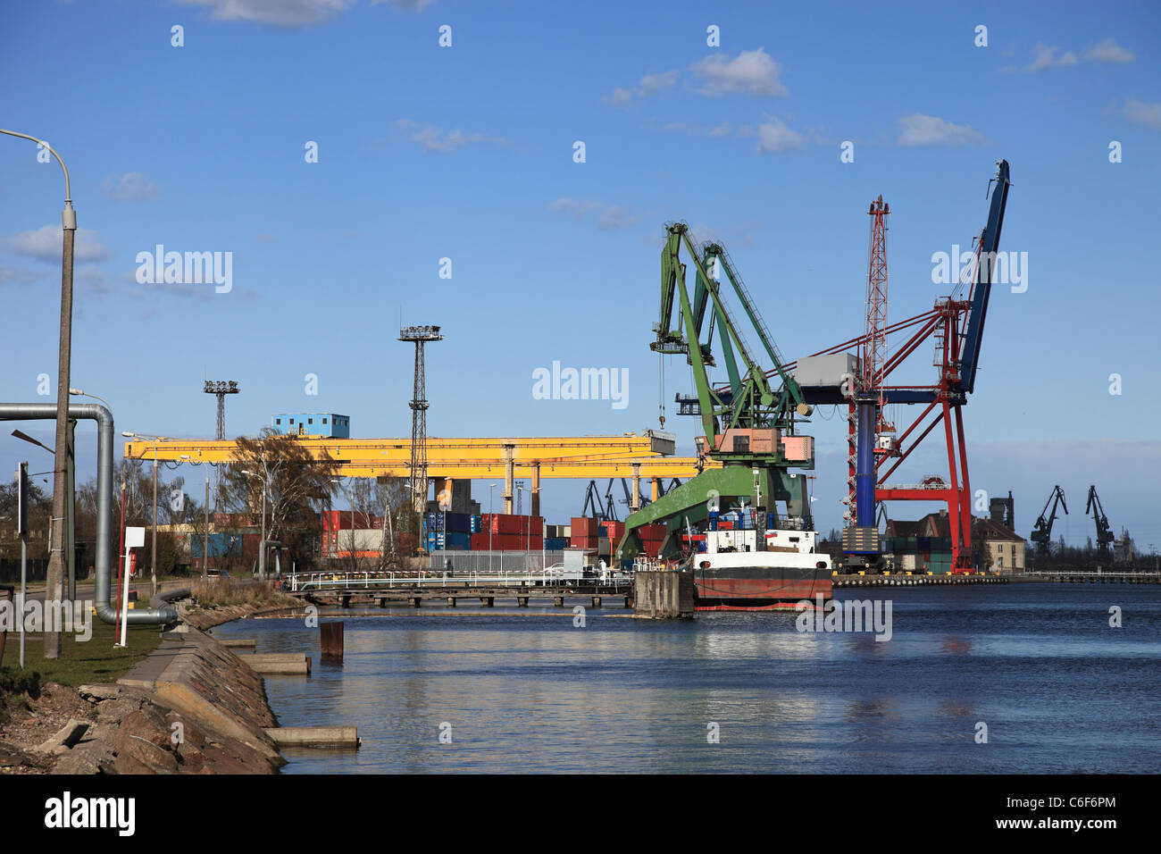 Terminale per container nel porto di Danzica, Polonia. Foto Stock