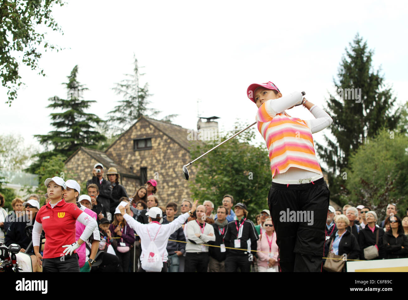 Golf : Ai Miyazato (JPN) giocando per il round finale dell'Evian Masters. Foto Stock