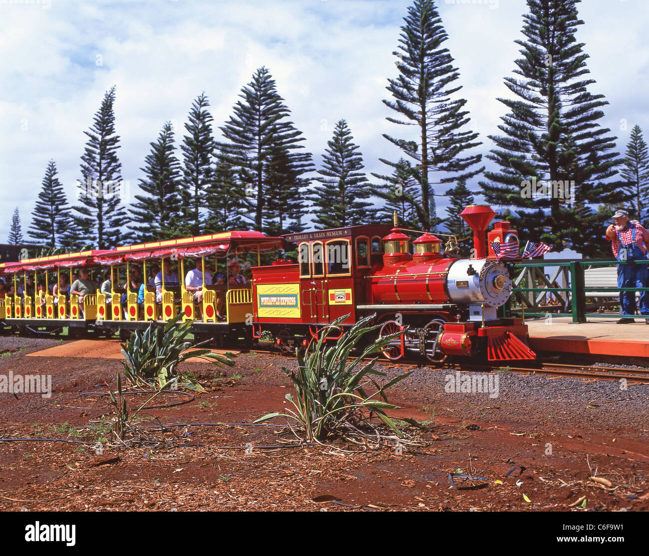Pineapple Express Railway, Dole Plantation, Kamehameha Highway, Wahiawa, Honolulu Oahu, Hawaii, Stati Uniti d'America Foto Stock