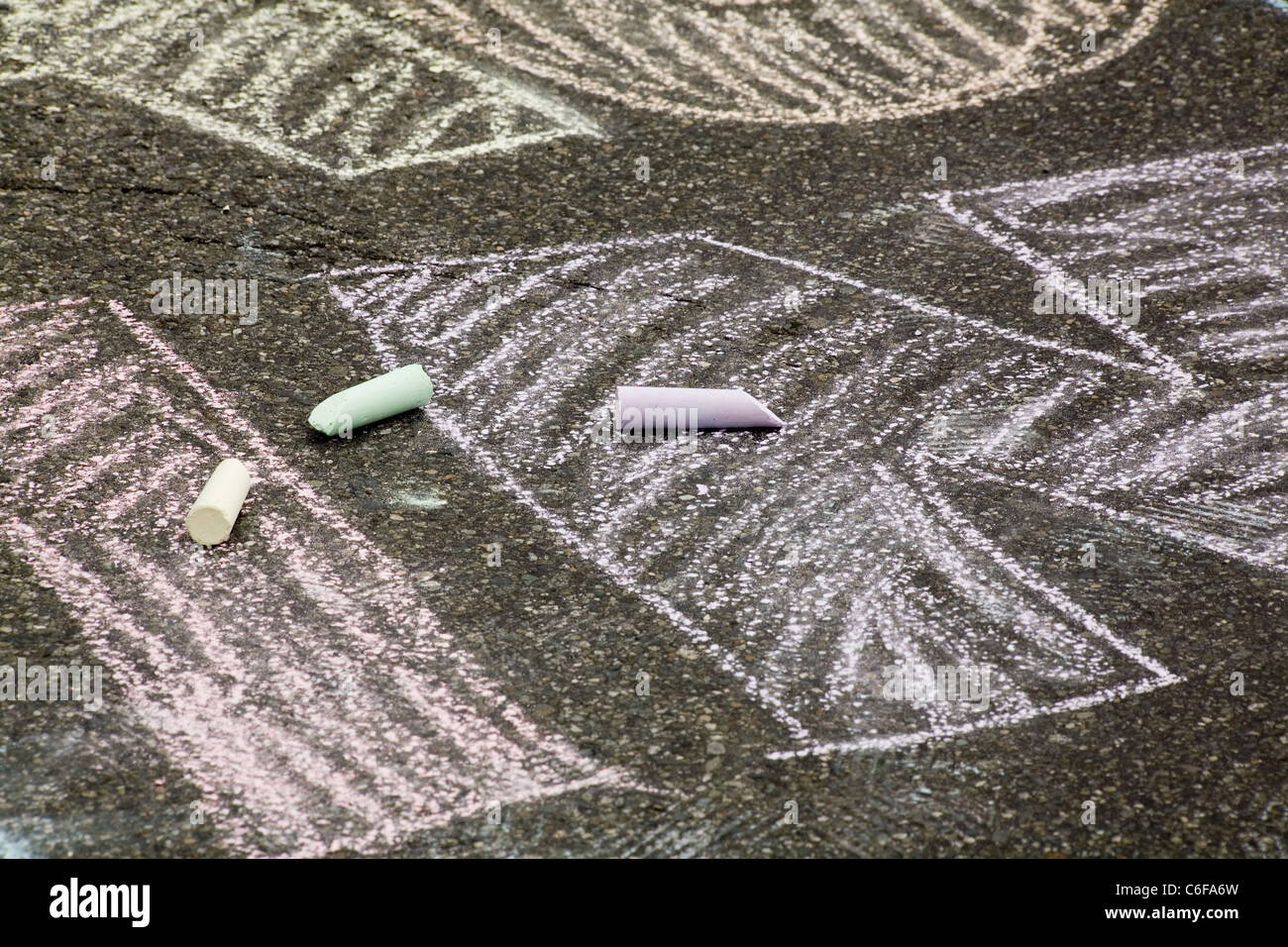 Chalk disegno close up shot Foto Stock