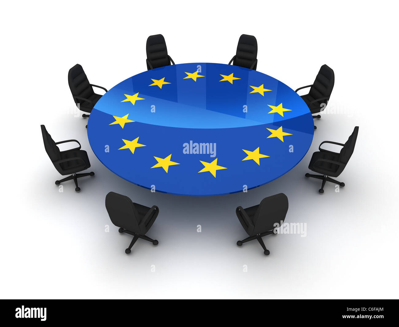 Cerchio tabella UE (isolato realizzato in 3d) Foto Stock