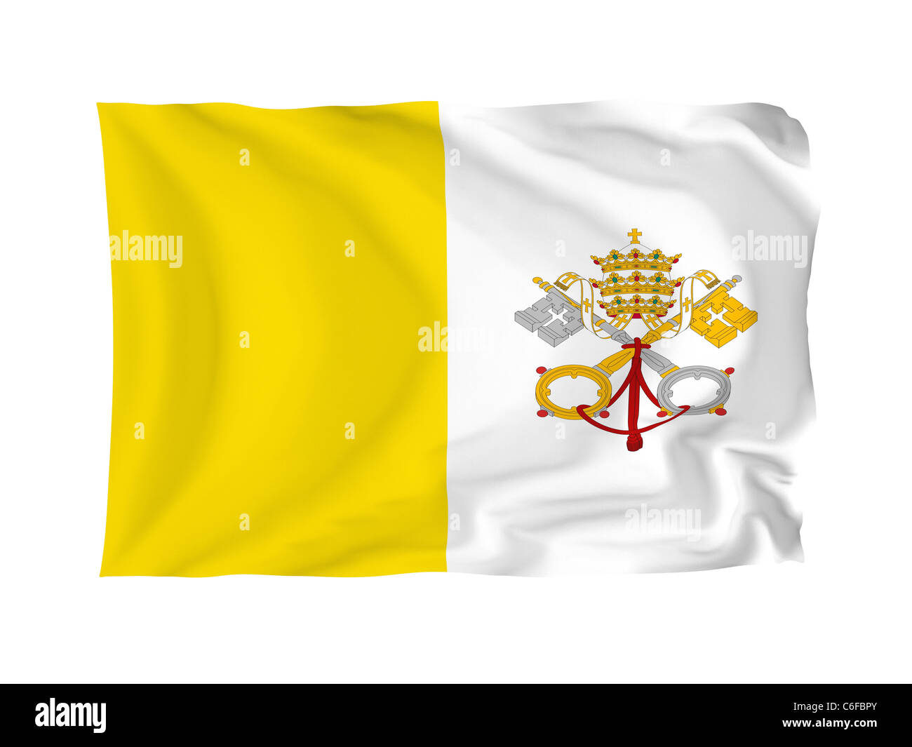 Città del Vaticano. Alta risoluzione bandiera europea serie. Con tessuto texture. Foto Stock