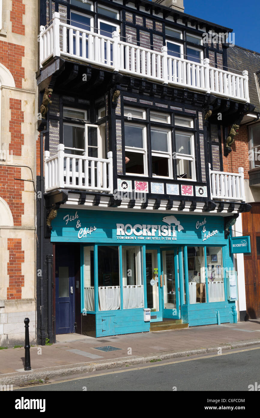 Il pesce pesce e chip shop in Dartmouth Devon Foto Stock