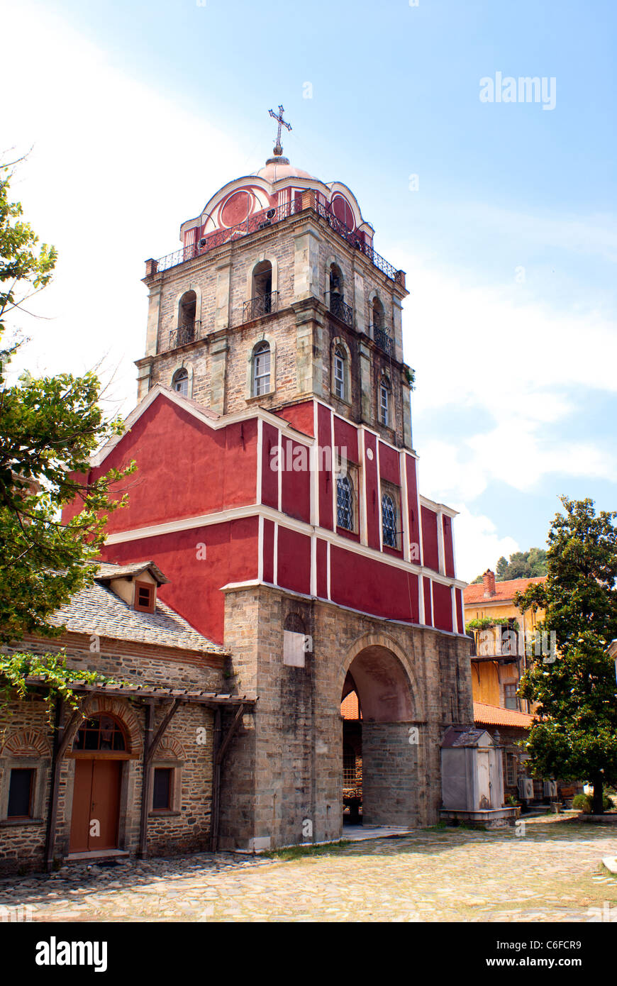 Belfry nel Monte Athos Foto Stock