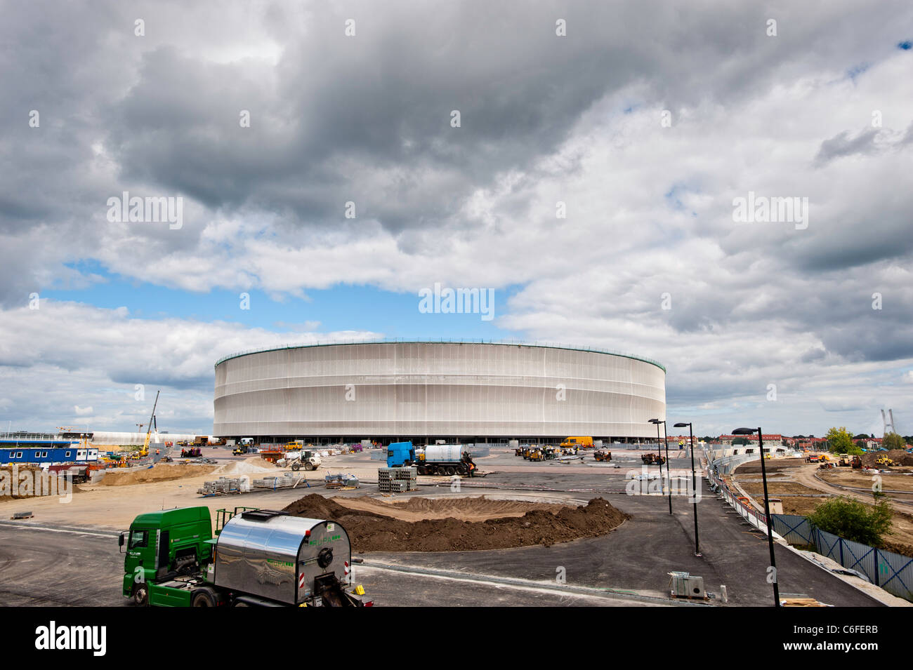 Stadium per Euro 2012 durante la costruzione, di Wroclaw, Polonia Foto Stock