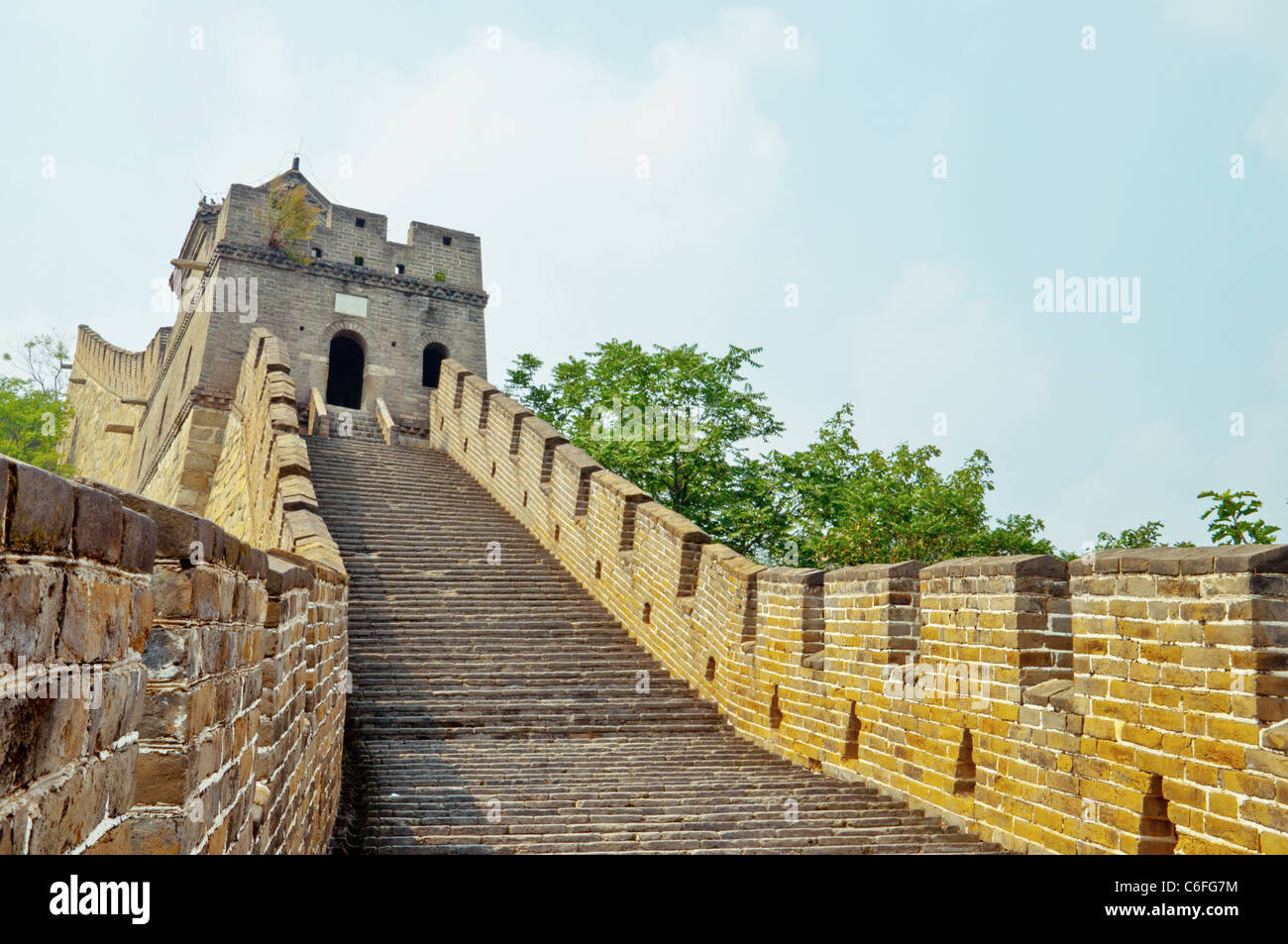 La sezione della Grande Muraglia a Mutianyu sito, Cina Foto Stock