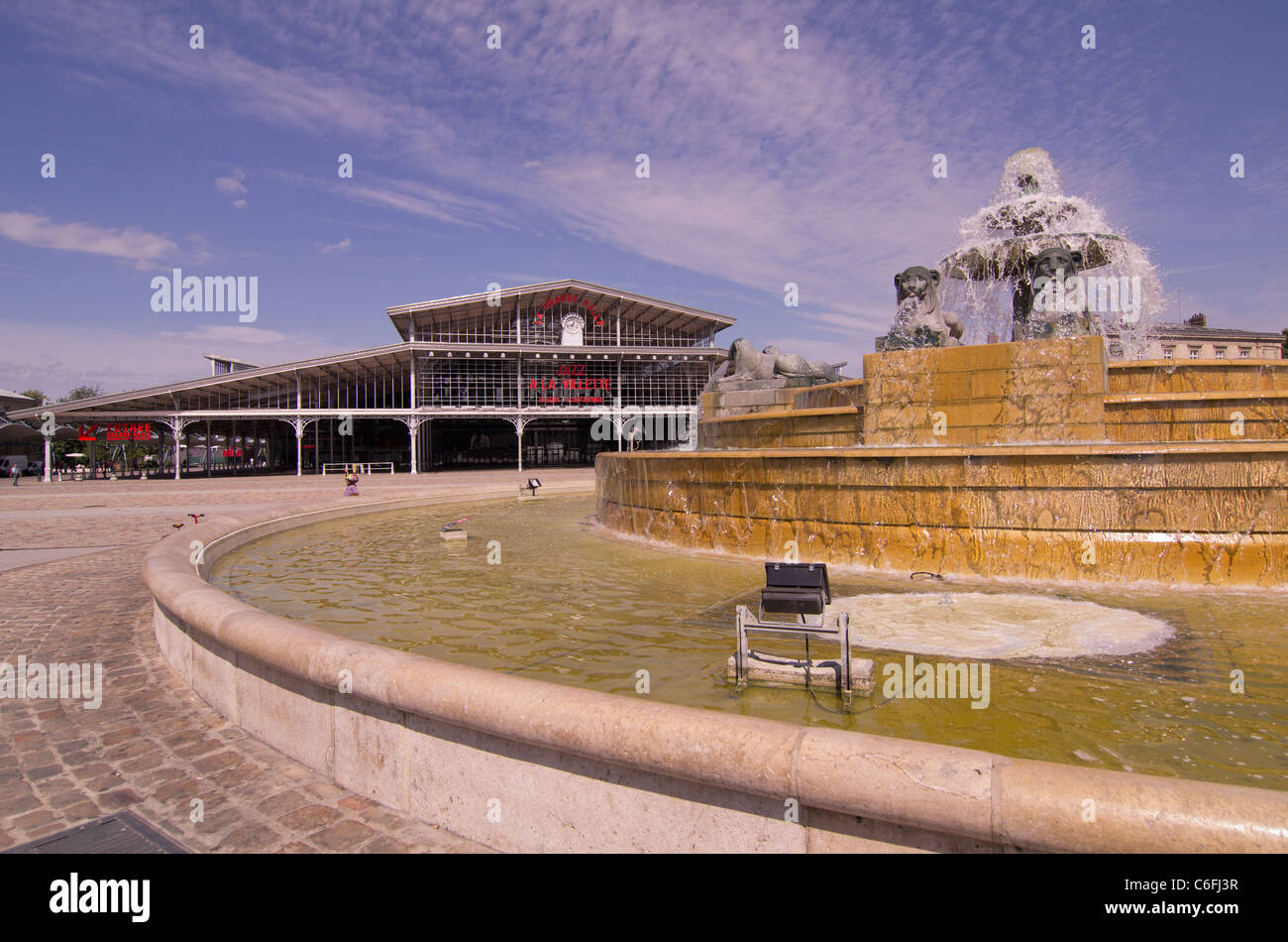 Grande Halle de la Villette a Parigi, un grande centro espositivo originariamente la Halle aux Boeufs Foto Stock
