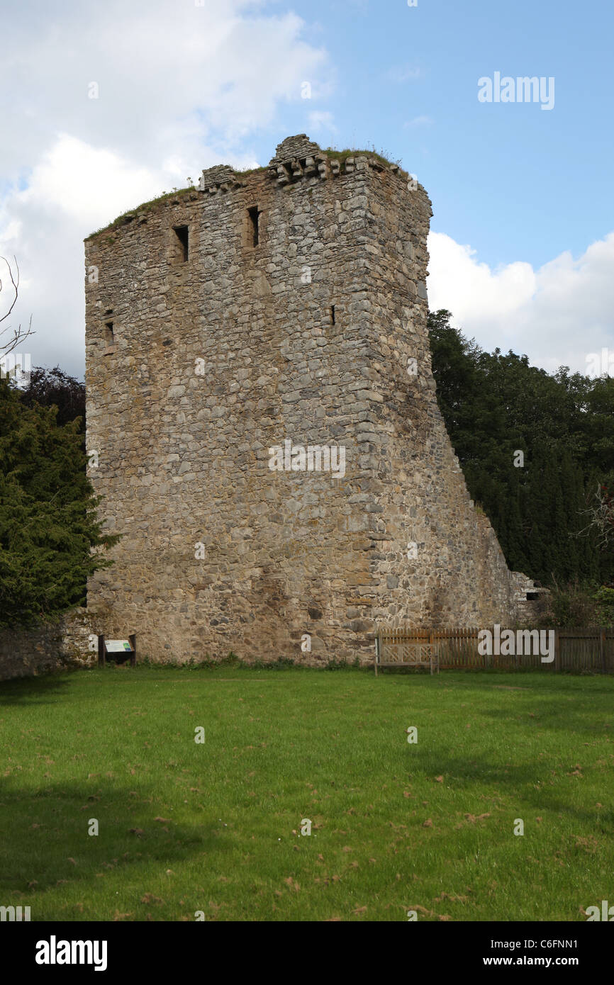 Rovine di [Castello Drumin], un palazzo del XIV secolo [tower house] vicino Glenlivet, Moray (Aberdeenshire) Scozia Scotland Foto Stock