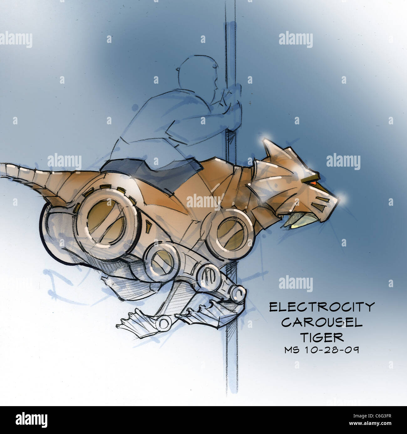 Robotland (RTL giostra Tiger) Corea del Sud si è impegnata a costruire non uno, ma due robot parchi a tema. Oltre alla Incheon Foto Stock