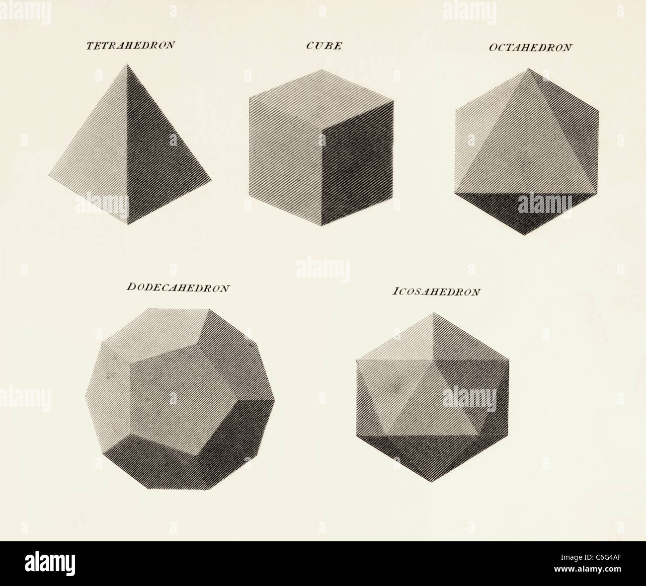 Tridimensionali di forme geometriche. Foto Stock