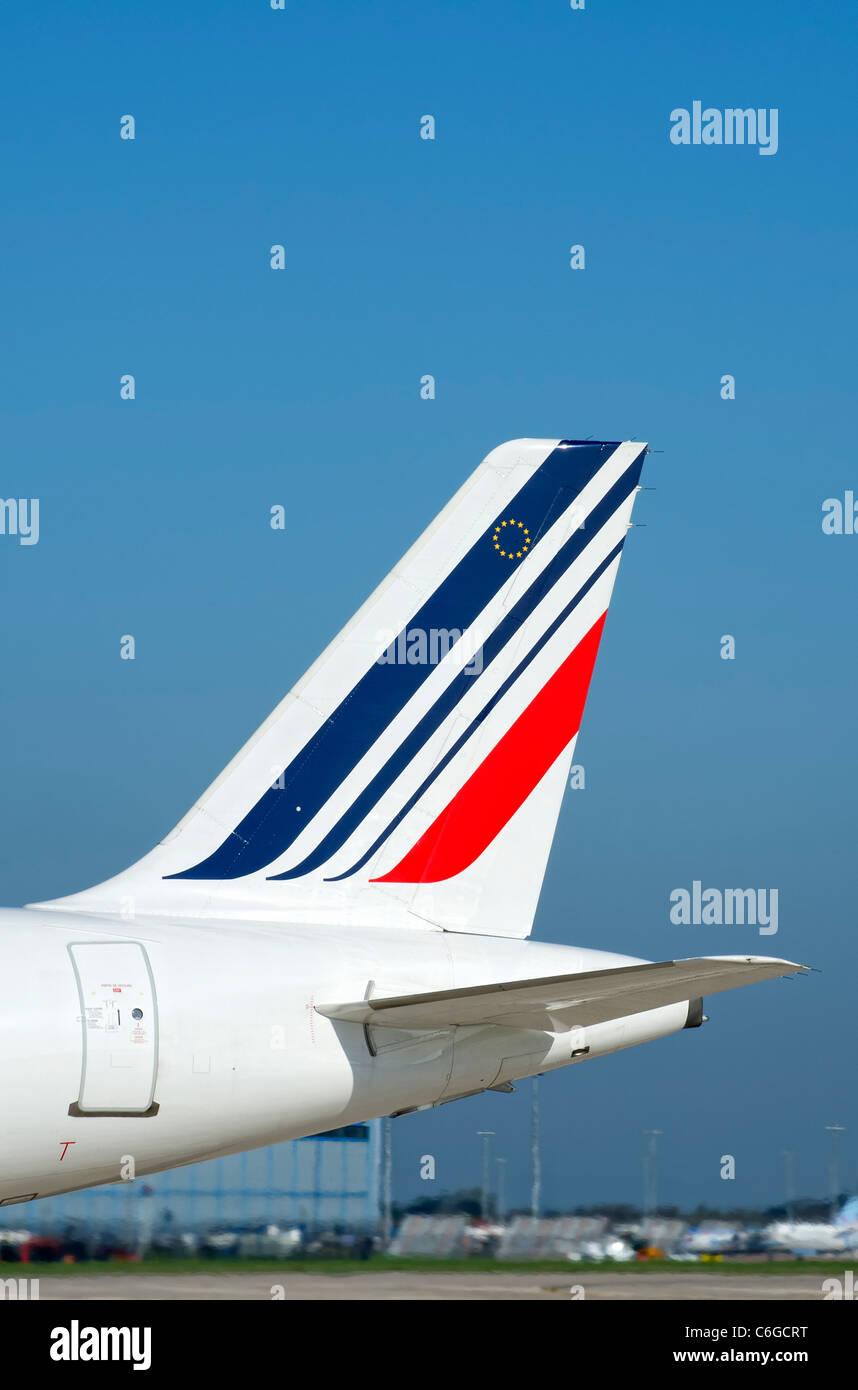 Aereo Air France pinna di coda mostra il logo Foto Stock