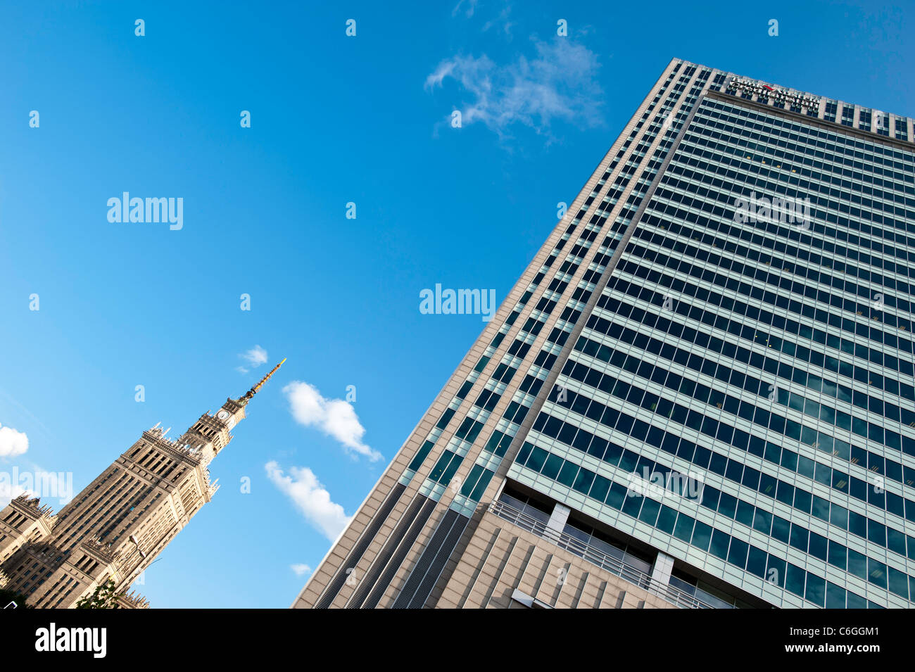 Architettura moderna e contemporanea nel centro di Varsavia, Polonia Foto Stock
