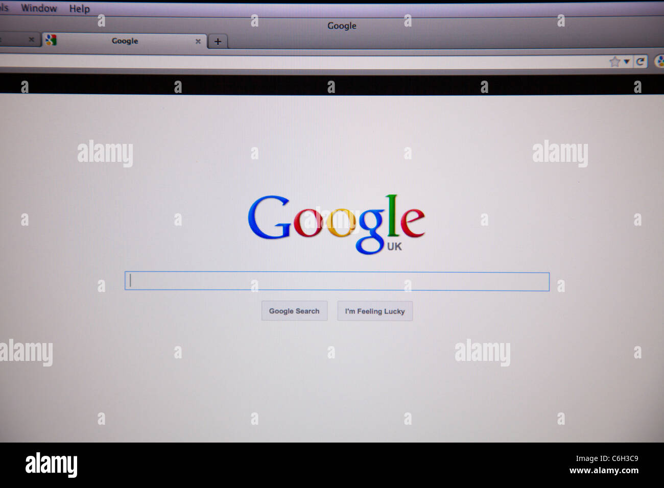Internet computer di terra il motore di ricerca google programma per mac o  pc logo pagina di inizio Foto stock - Alamy
