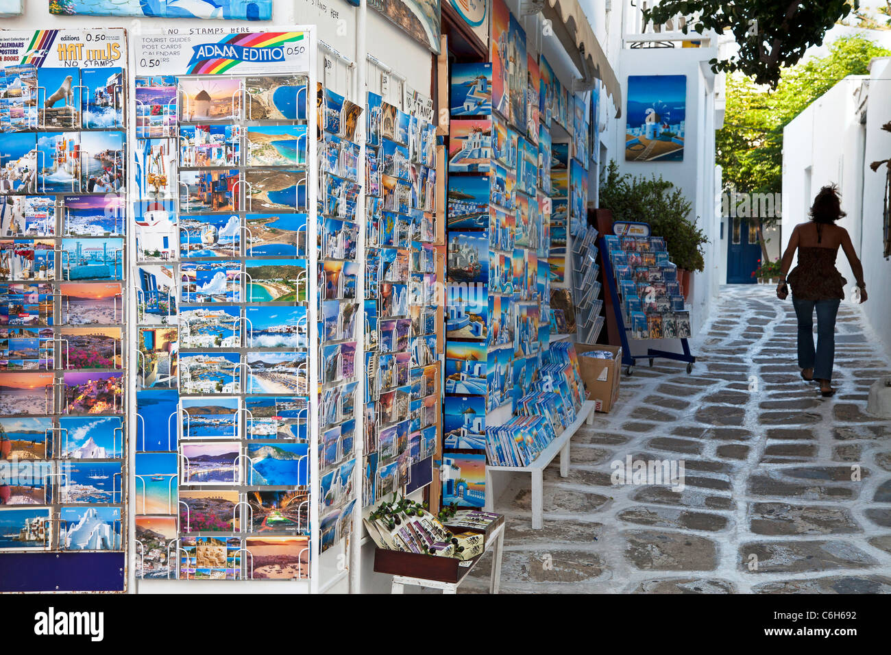 Mykonos (Hora), Isole Cicladi Grecia, Europa Foto Stock