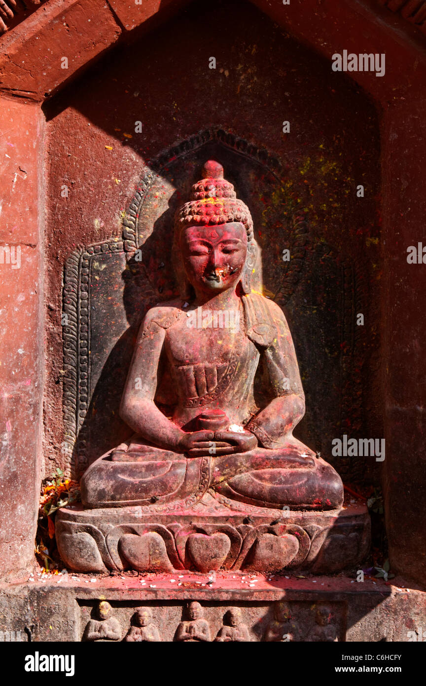 Scultura di Buddha in Kathmandu, Nepal Foto Stock