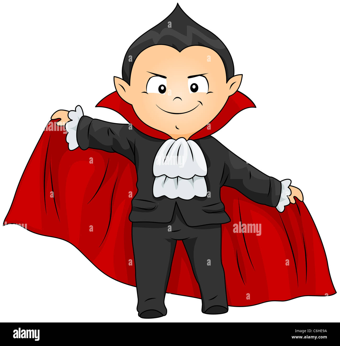 Illustrazione di un ragazzo in un vampiro Costume Foto Stock