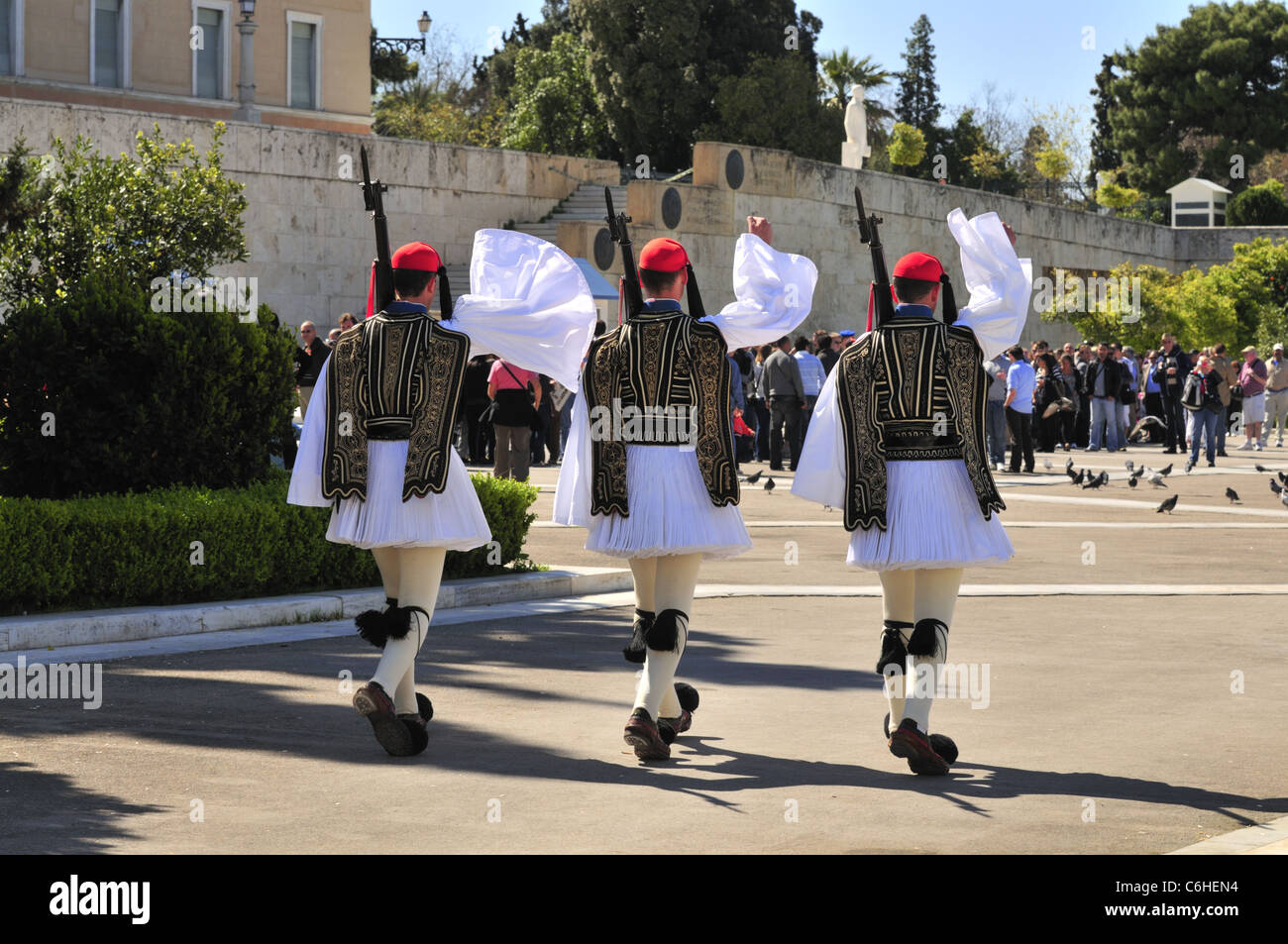 Nazionale Greco di protezioni in Syntagma Foto Stock
