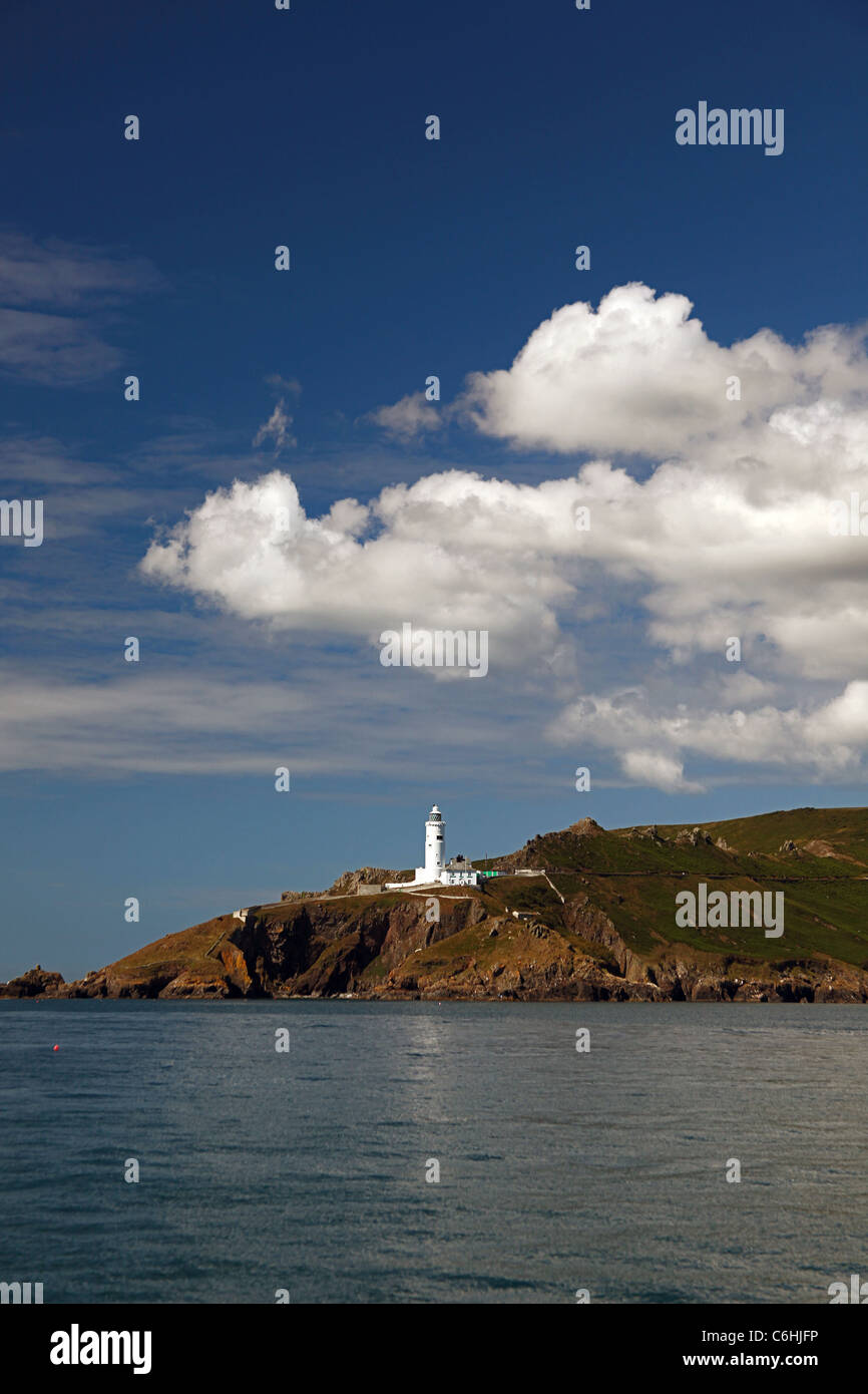 Il punto di inizio faro sulla costa del South Devon, Inghilterra, Regno Unito Foto Stock