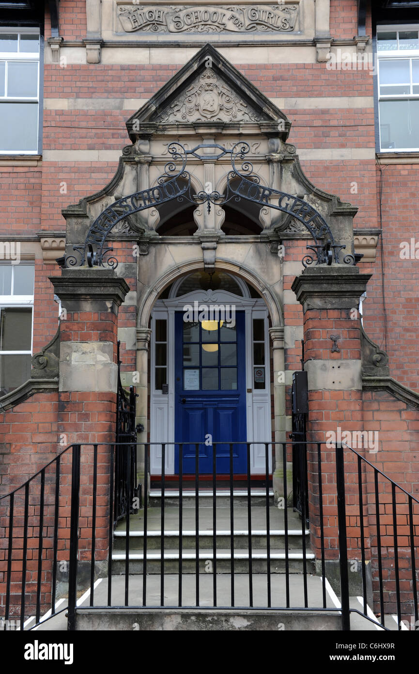 Shrewsbury ragazze High School ingresso Shropshire England Regno Unito Foto Stock