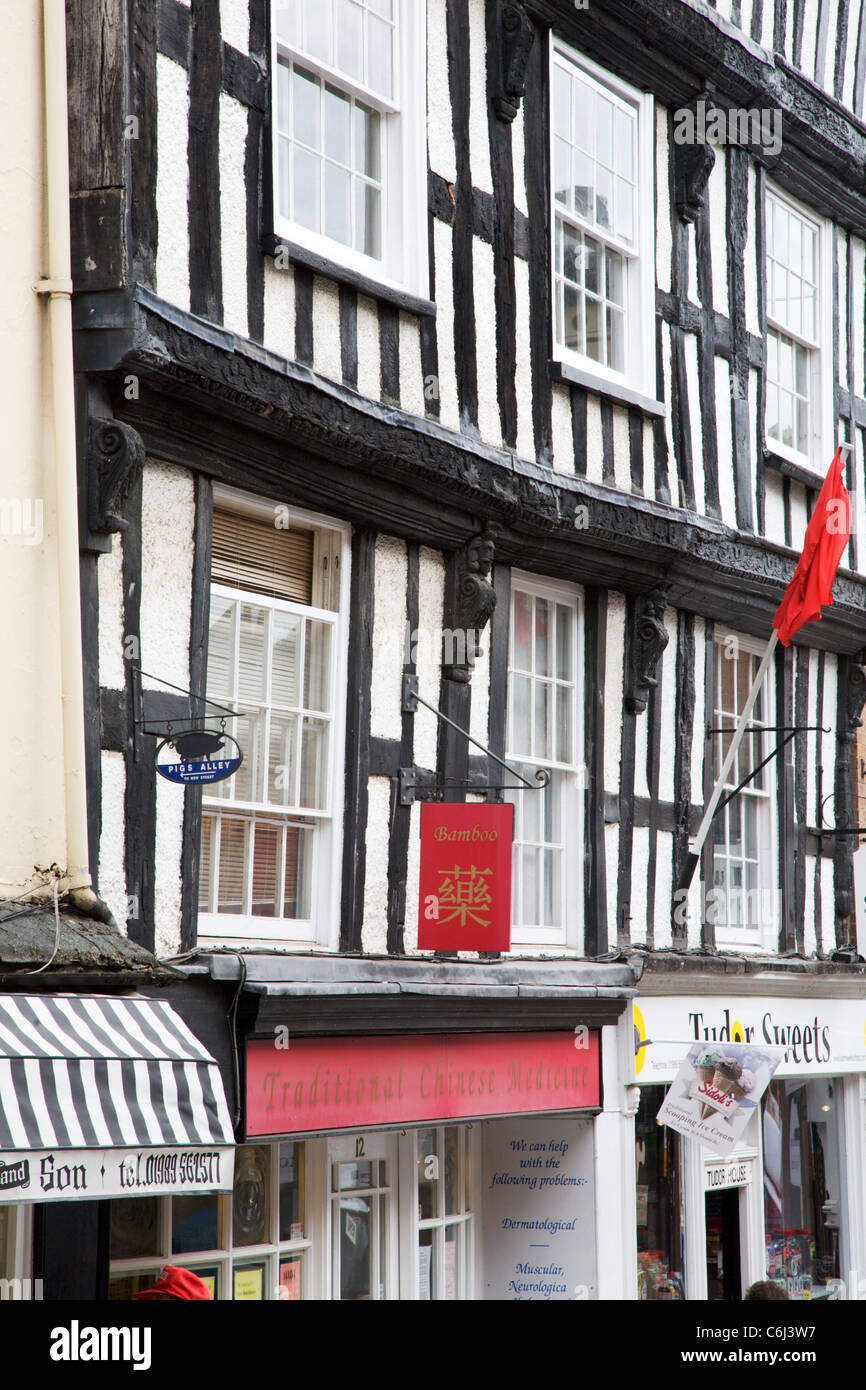 Graticcio edifici Ross on Wye Herefordshire Inghilterra Foto Stock