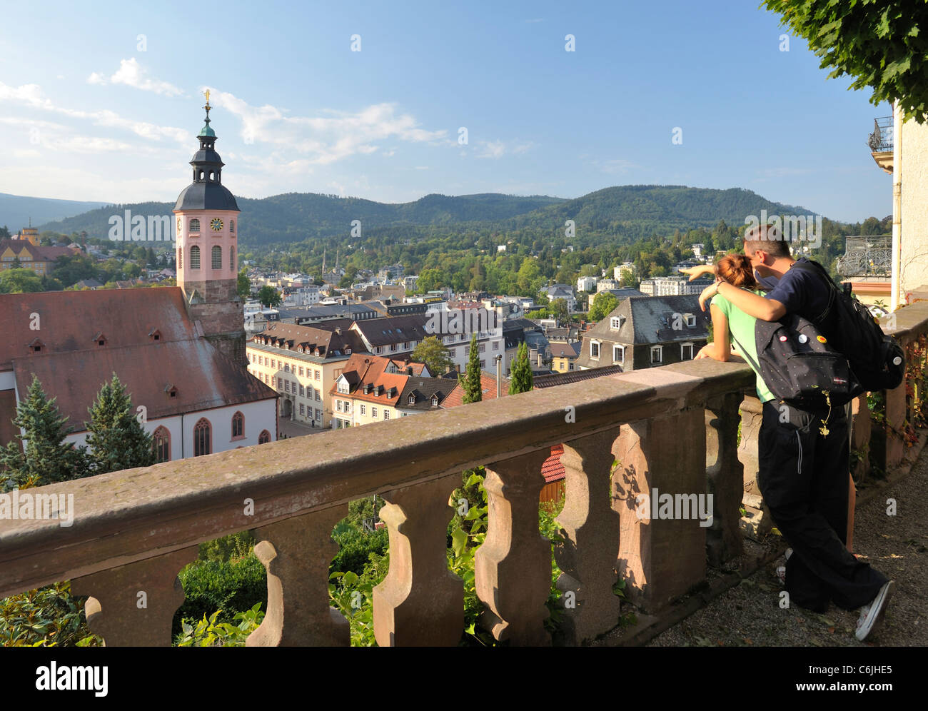 Blick auf Baden-Baden vom Neuen Schloss Foto Stock