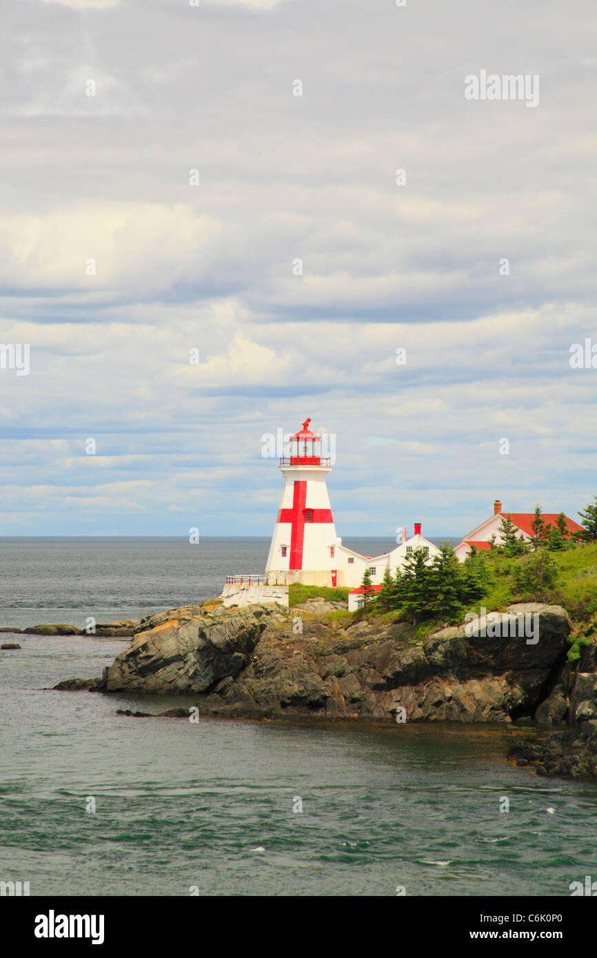 Oriente Quaddy Capo Faro, Welshpool, Campobello Island, New Brunswick, Canada Foto Stock