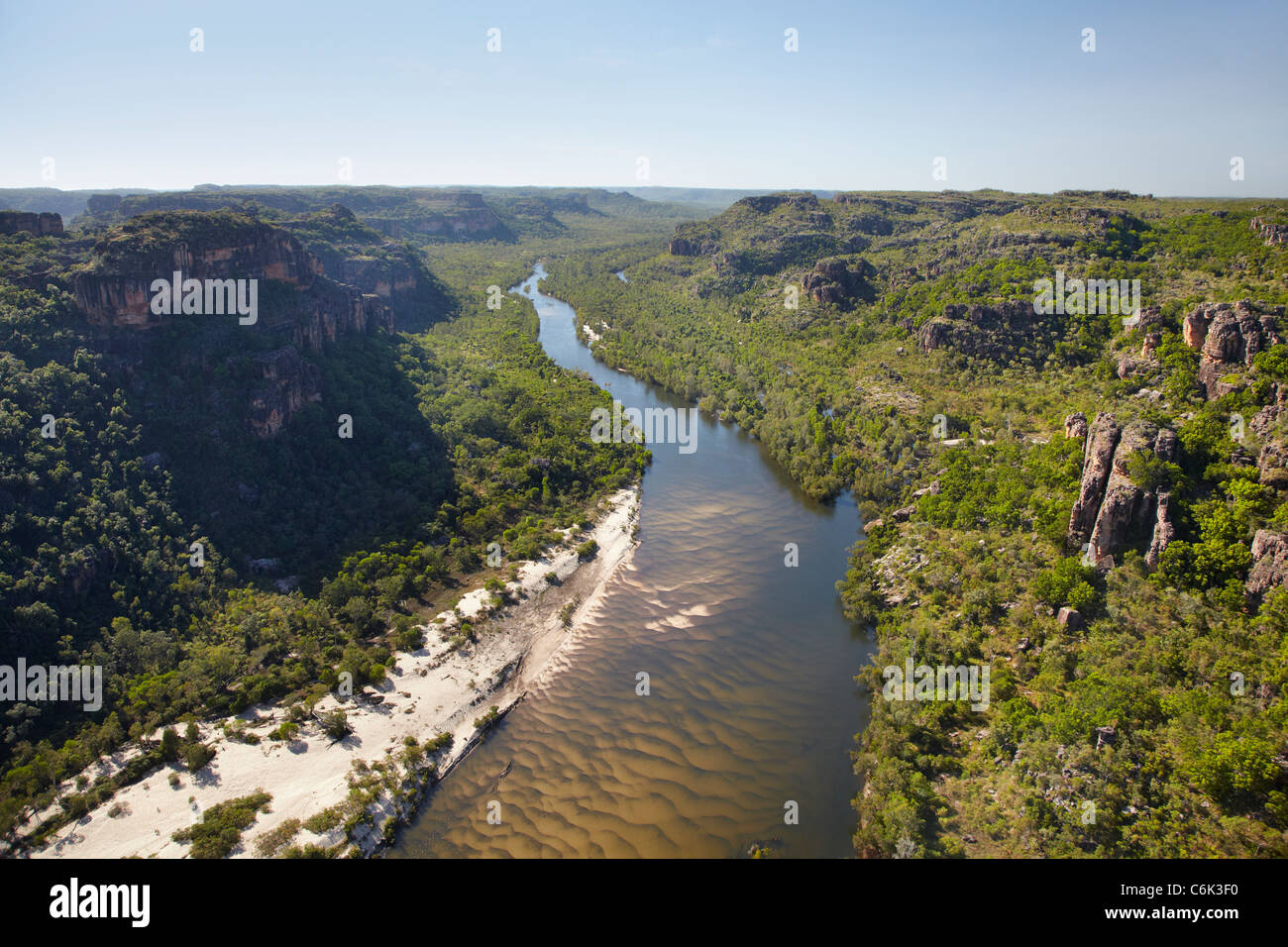 East Alligator River Valley, in corrispondenza del bordo del Parco Nazionale Kakadu, Arnhem Land, Territorio del Nord, l'Australia - aerial Foto Stock